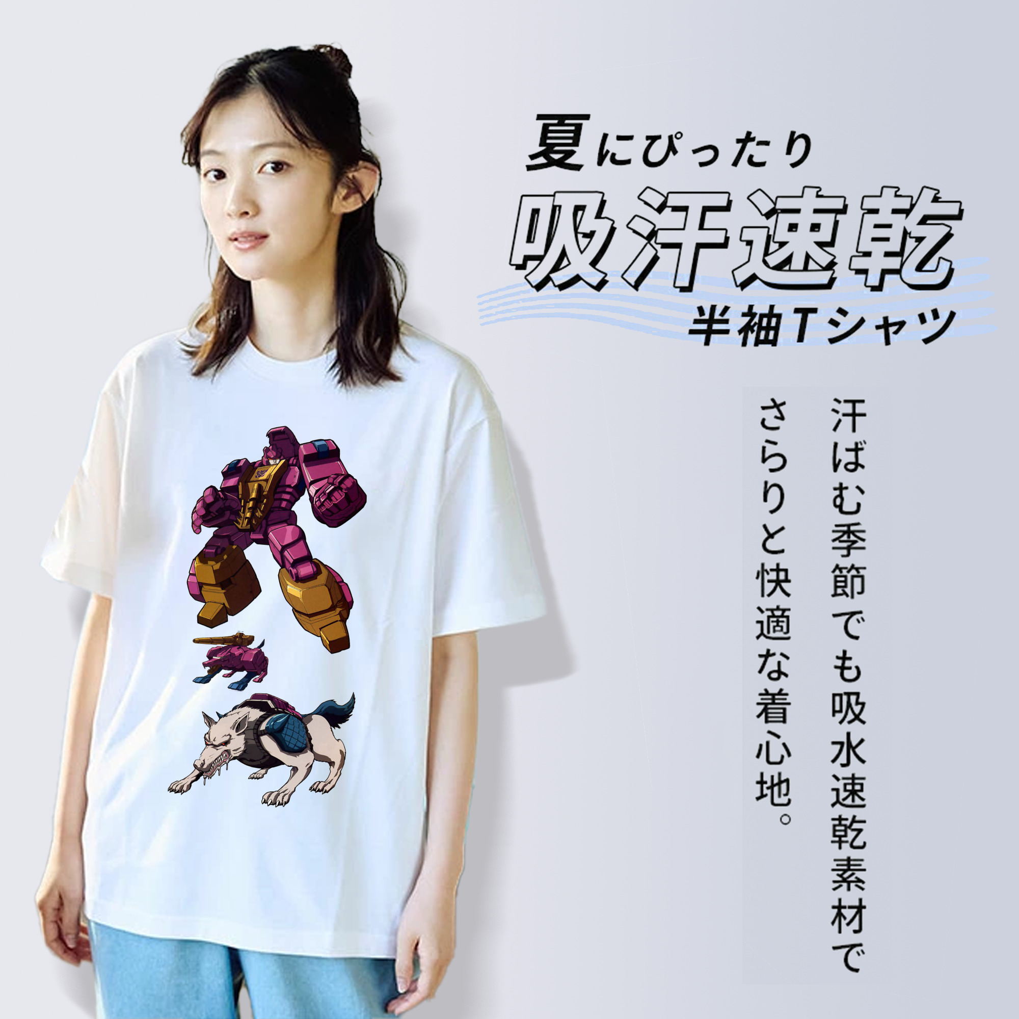  レディースカジュアルプリントTシャツ（綿100％）