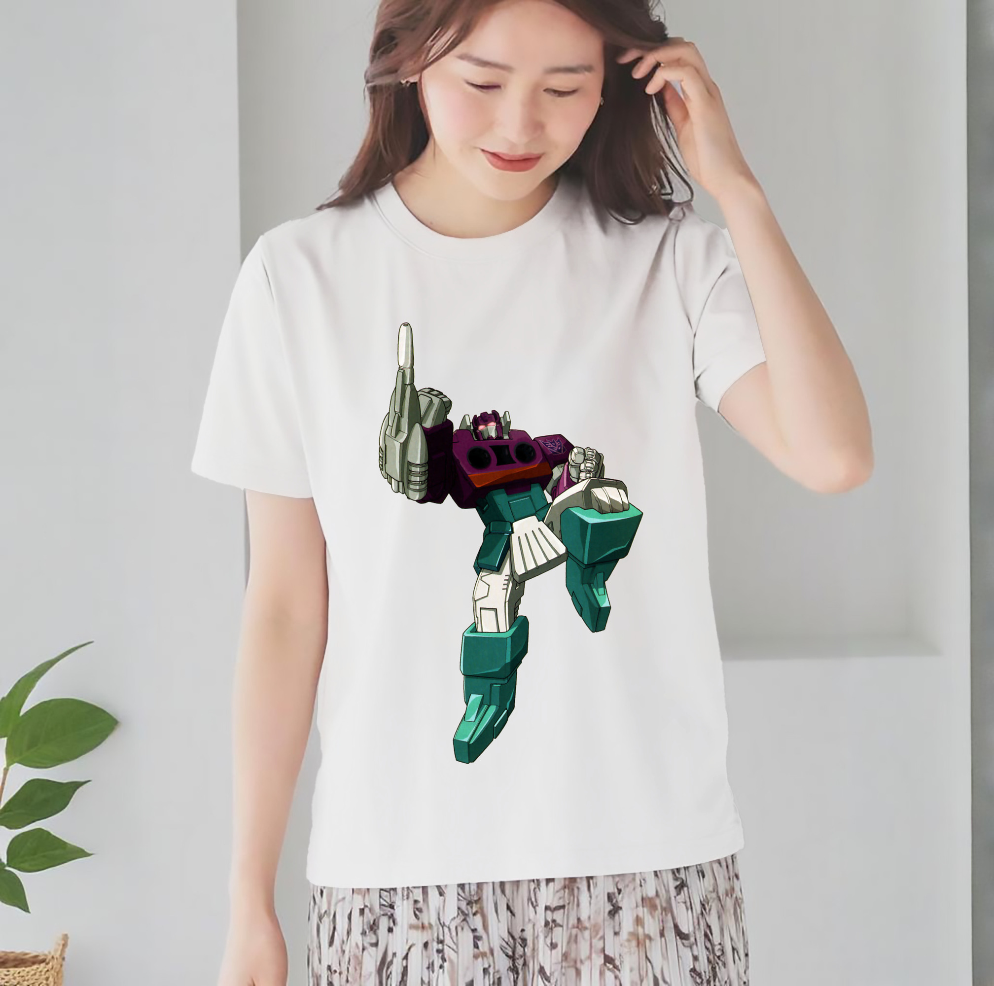  レディースカジュアルプリントTシャツ（綿100％）