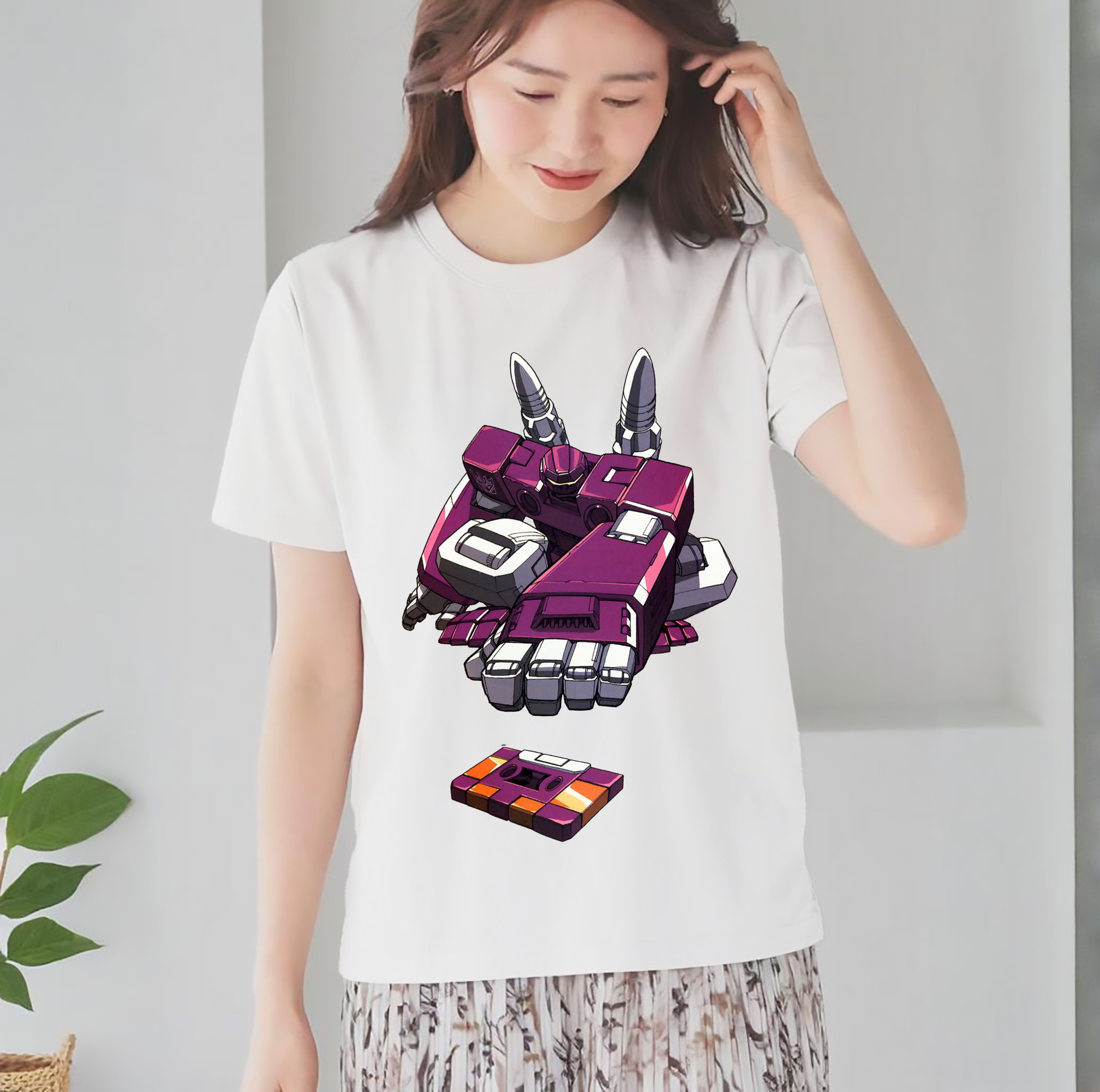  レディースカジュアルプリントTシャツ（綿100％）