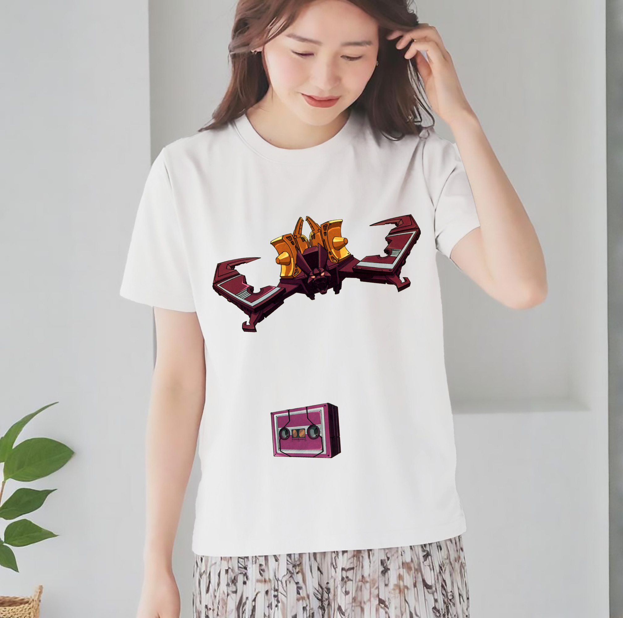  レディースカジュアルプリントTシャツ（綿100％）