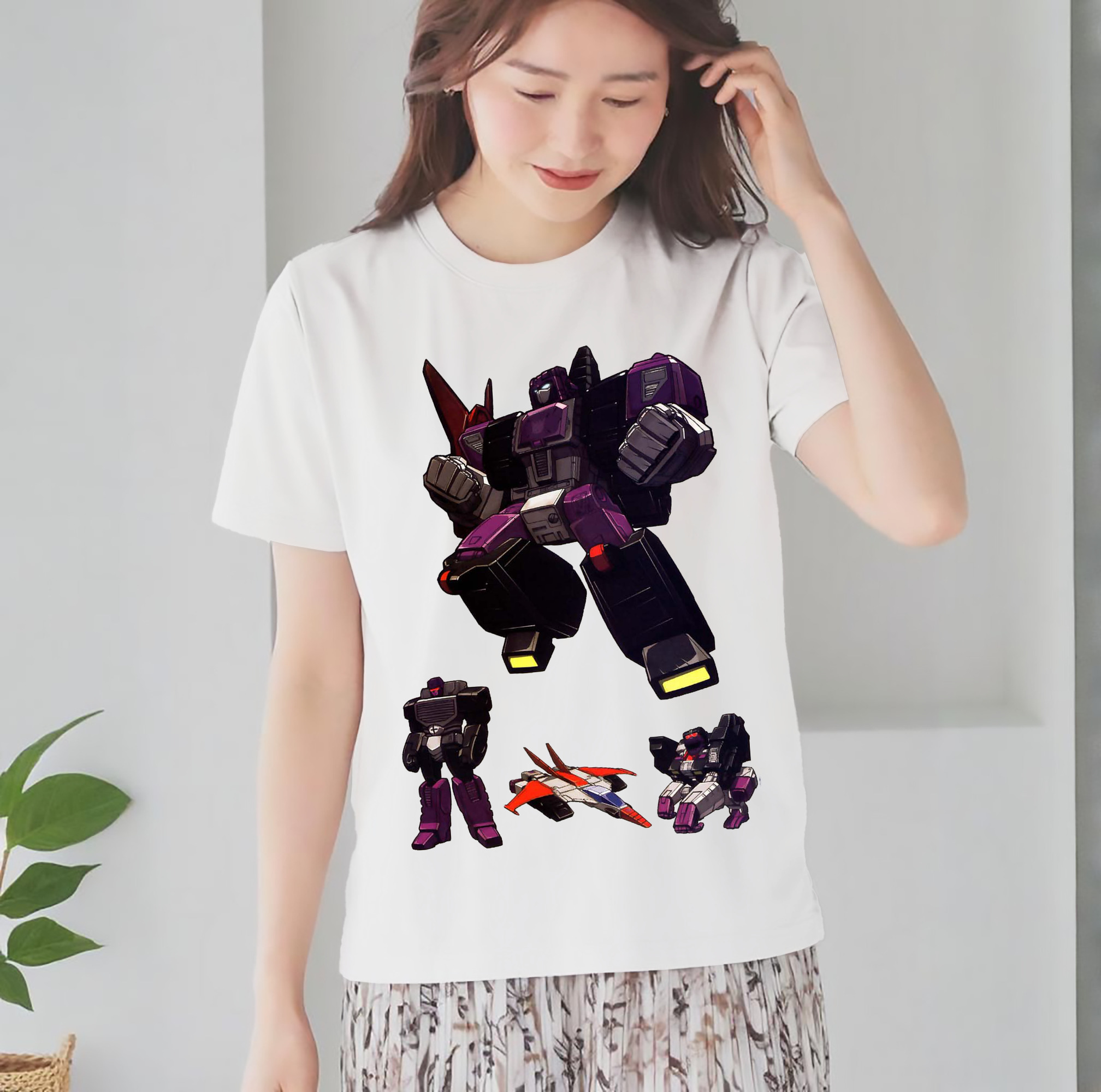  レディースカジュアルプリントTシャツ（綿100％）
