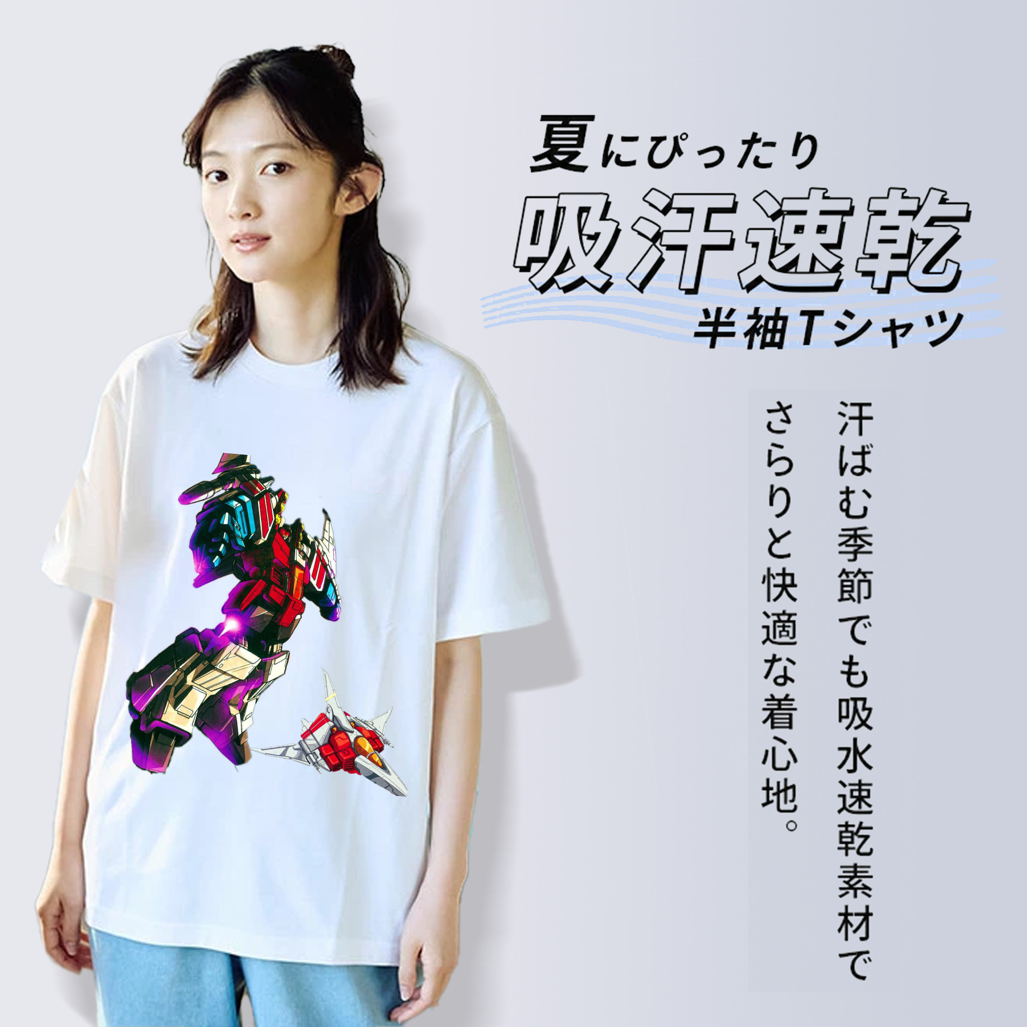  レディースカジュアルプリントTシャツ（綿100％）