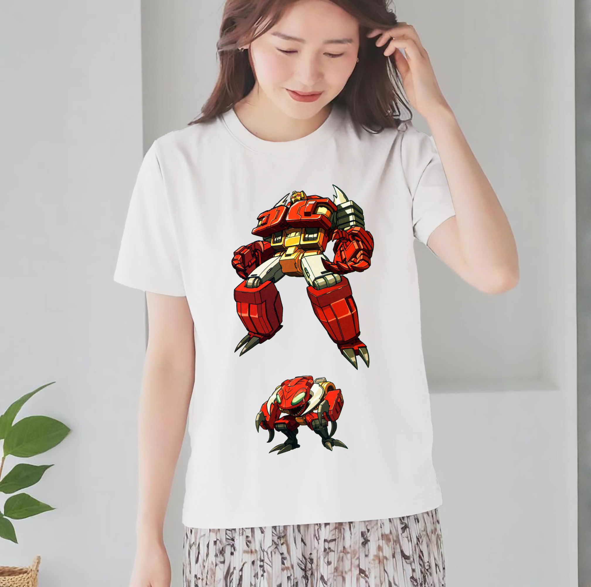 レディースカジュアルプリントTシャツ（綿100％）
