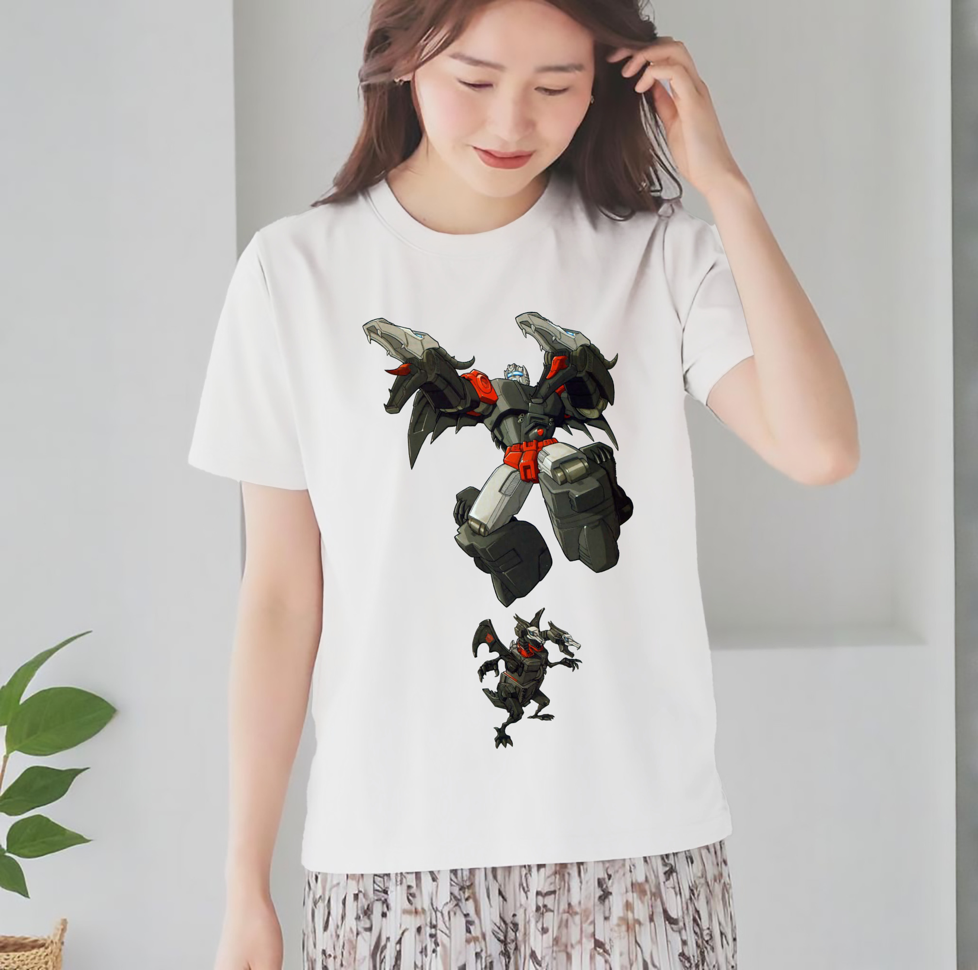  レディースカジュアルプリントTシャツ（綿100％）