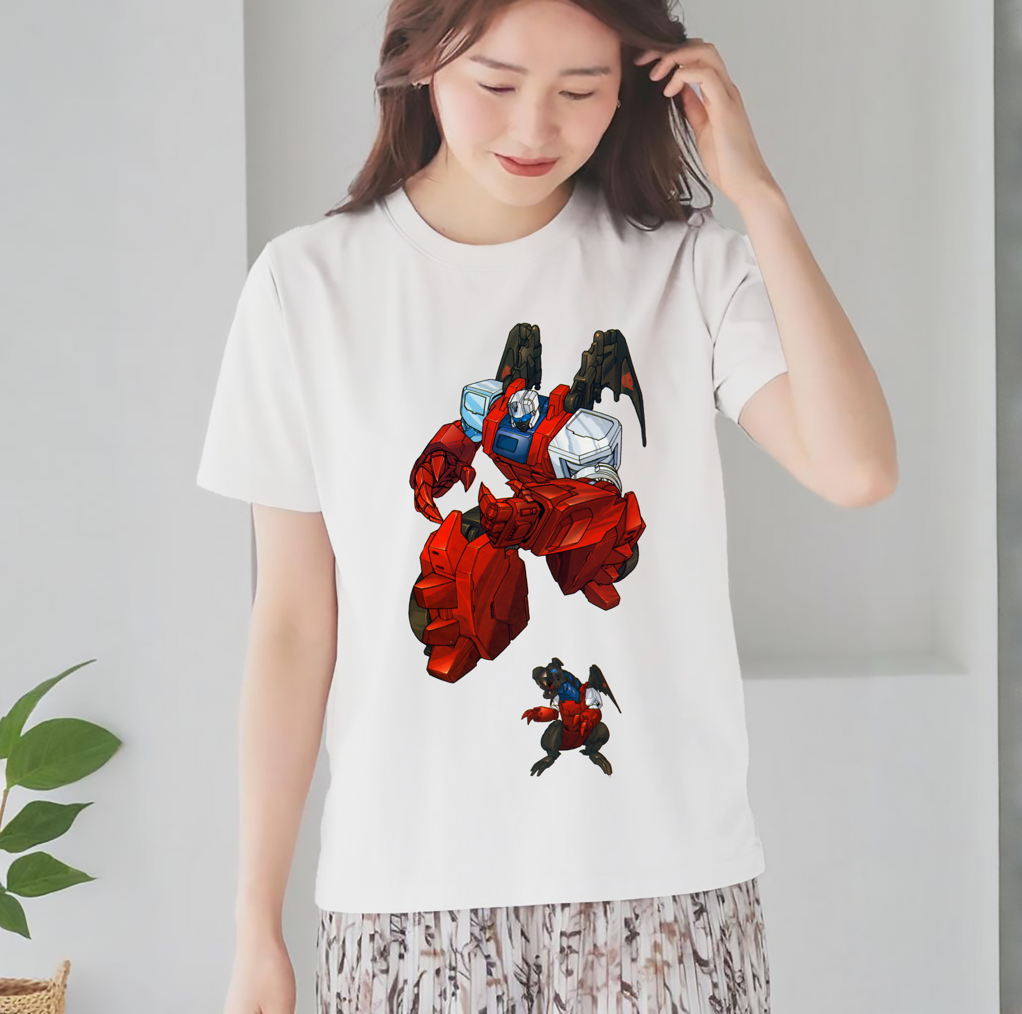  レディースカジュアルプリントTシャツ（綿100％）