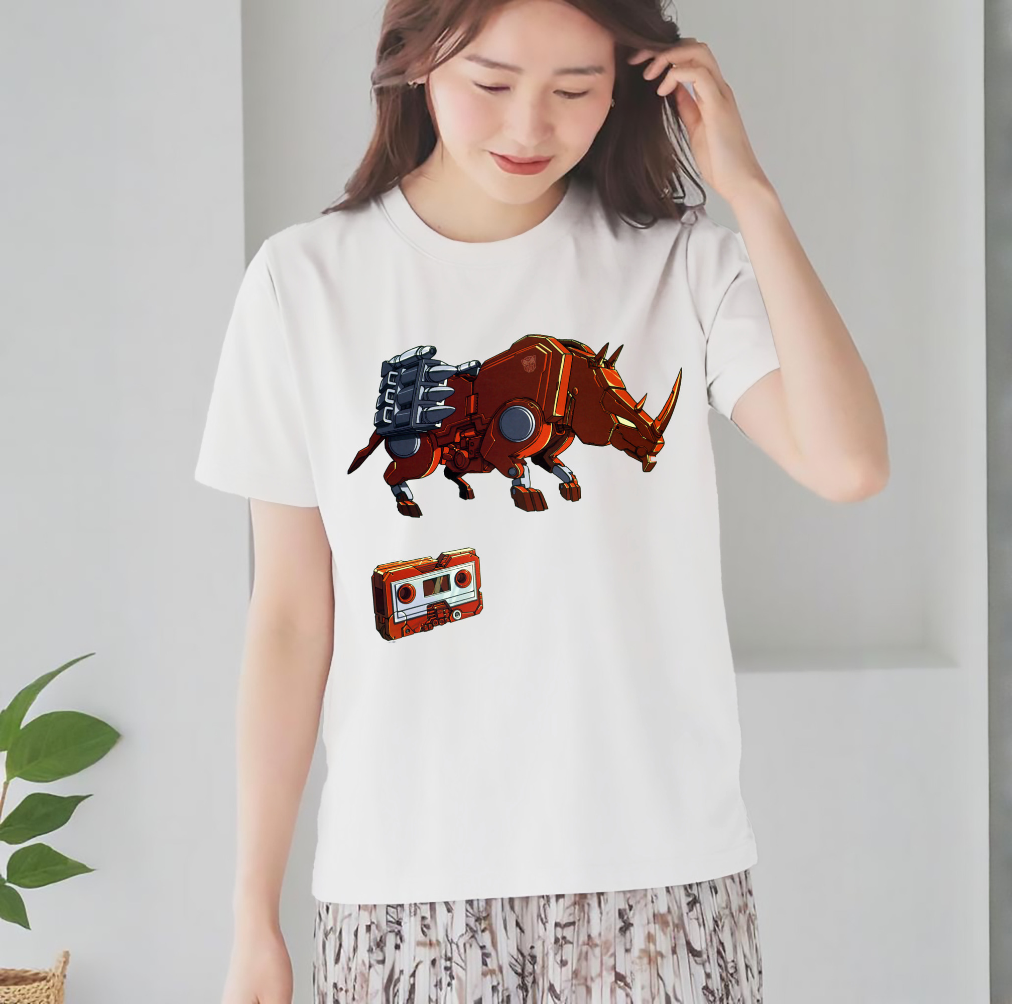  レディースカジュアルプリントTシャツ（綿100％）