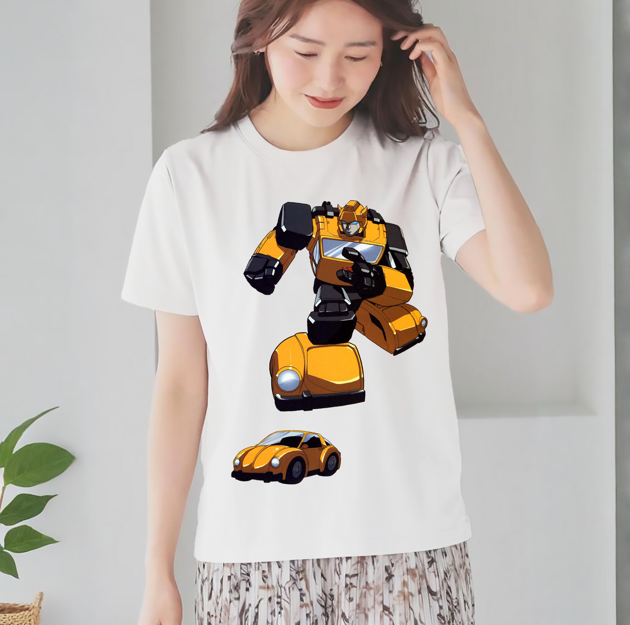  レディースカジュアルプリントTシャツ（綿100％）