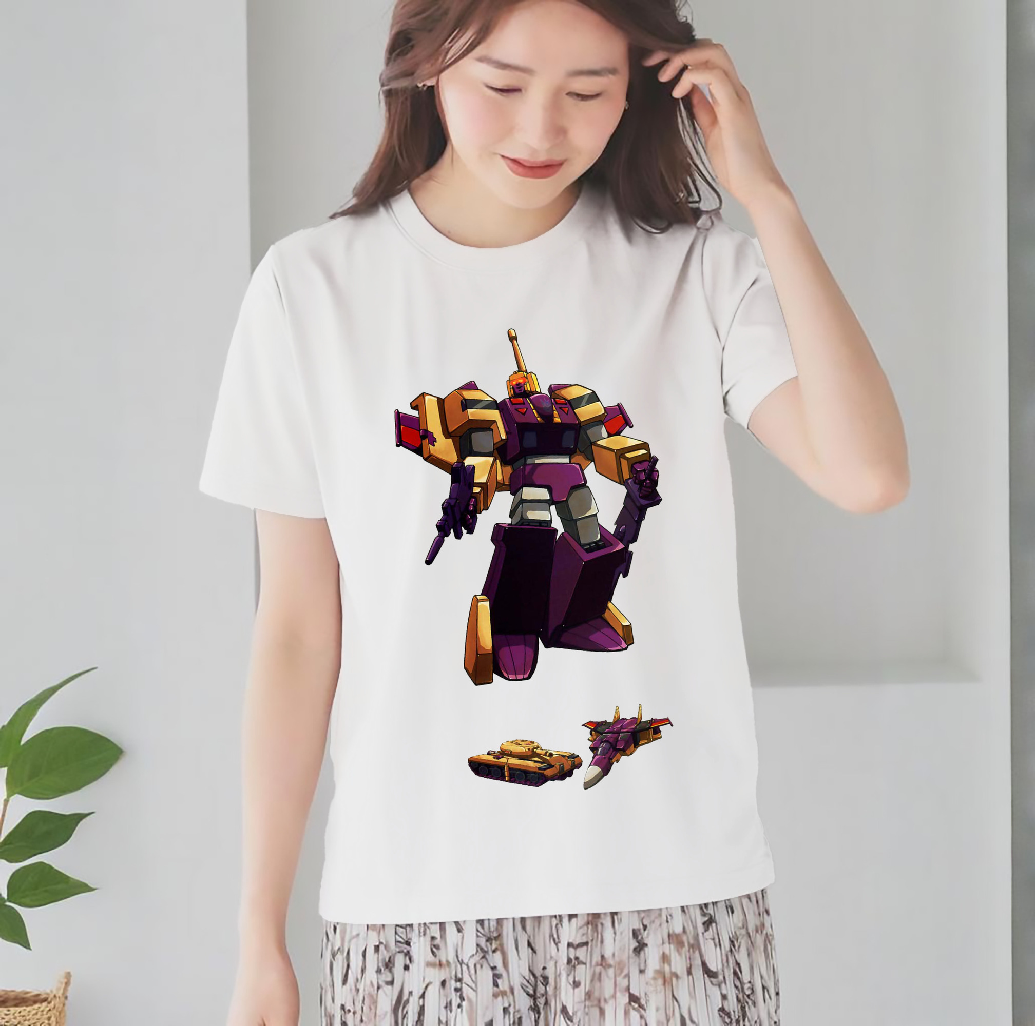  レディースカジュアルプリントTシャツ（綿100％）