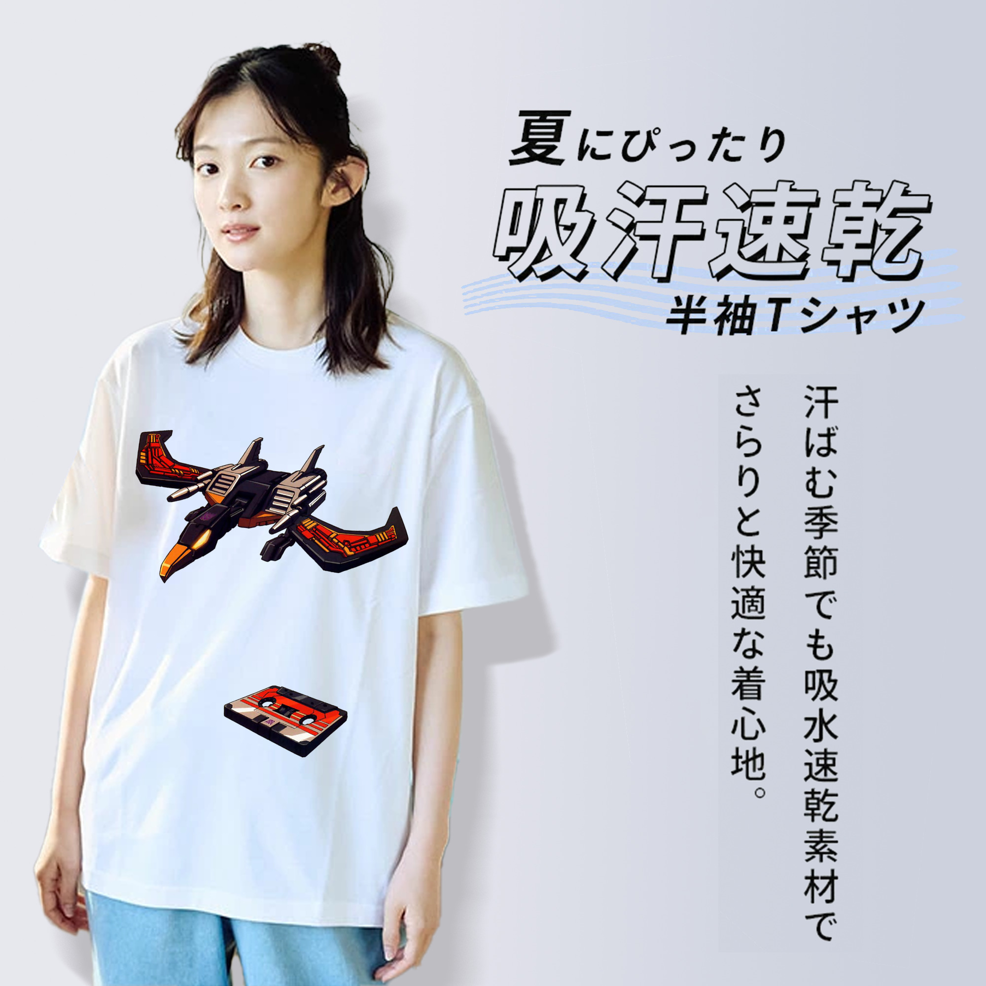  レディースカジュアルプリントTシャツ（綿100％）