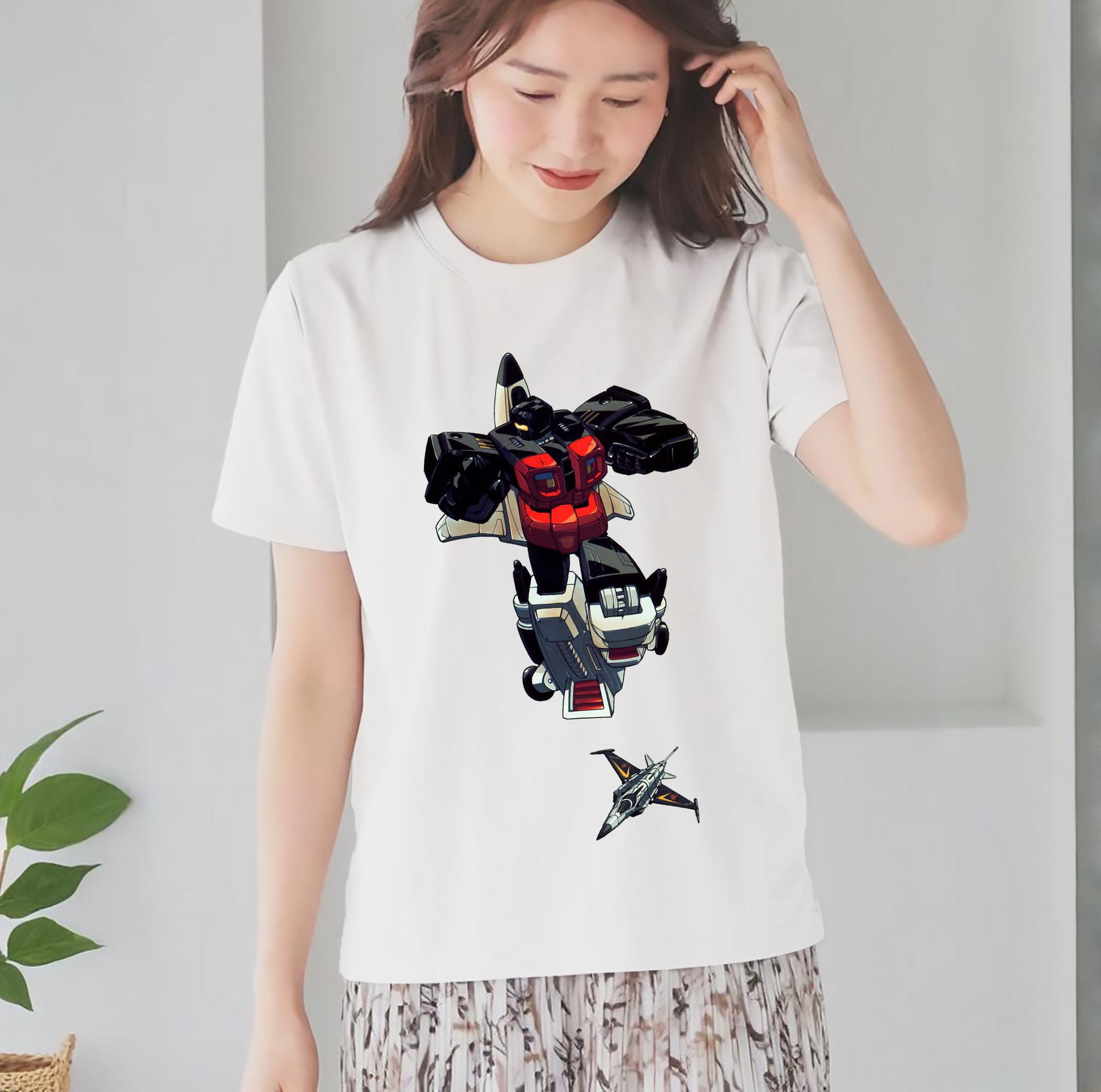  レディースカジュアルプリントTシャツ（綿100％）