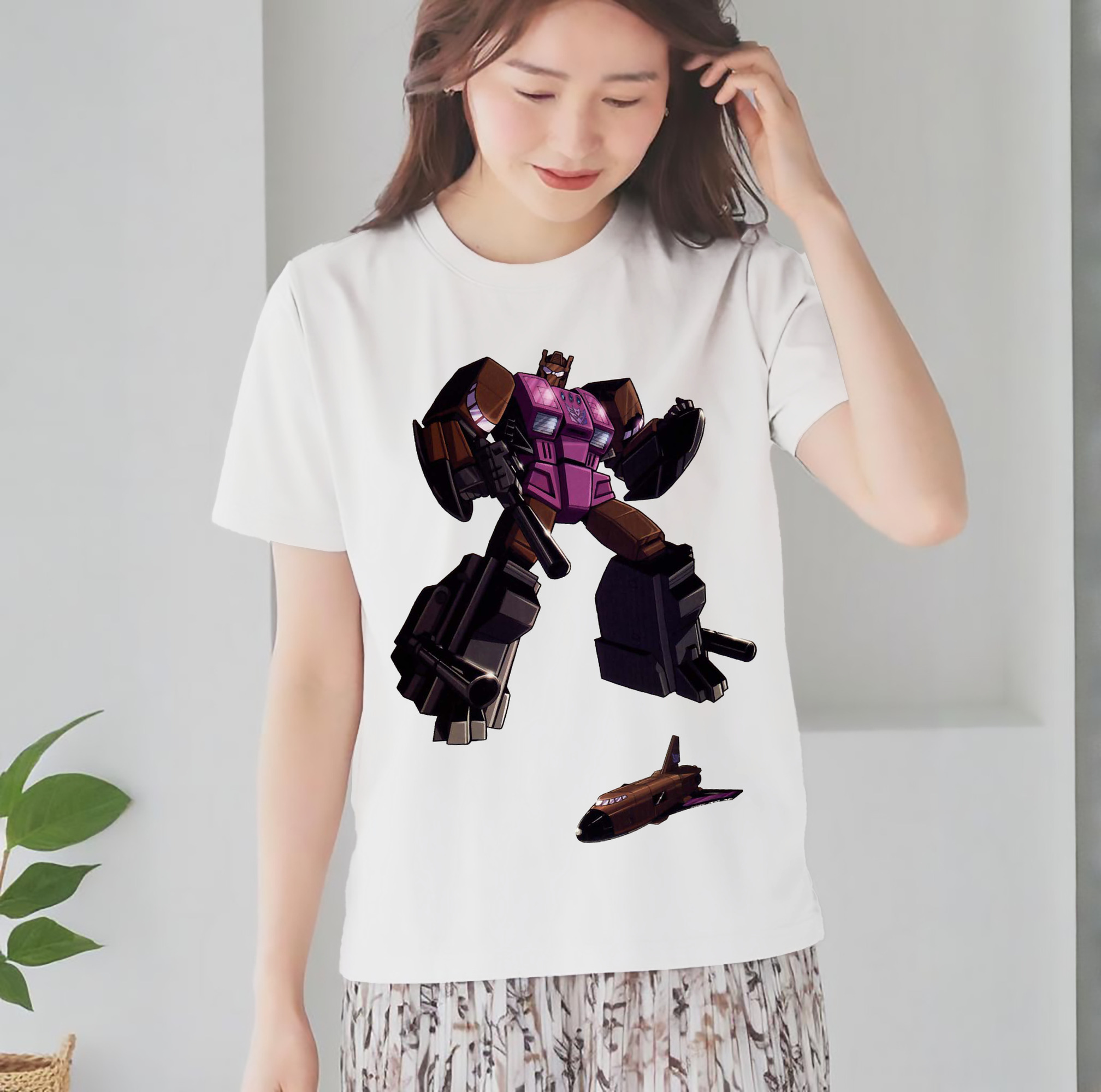  レディースカジュアルプリントTシャツ（綿100％）