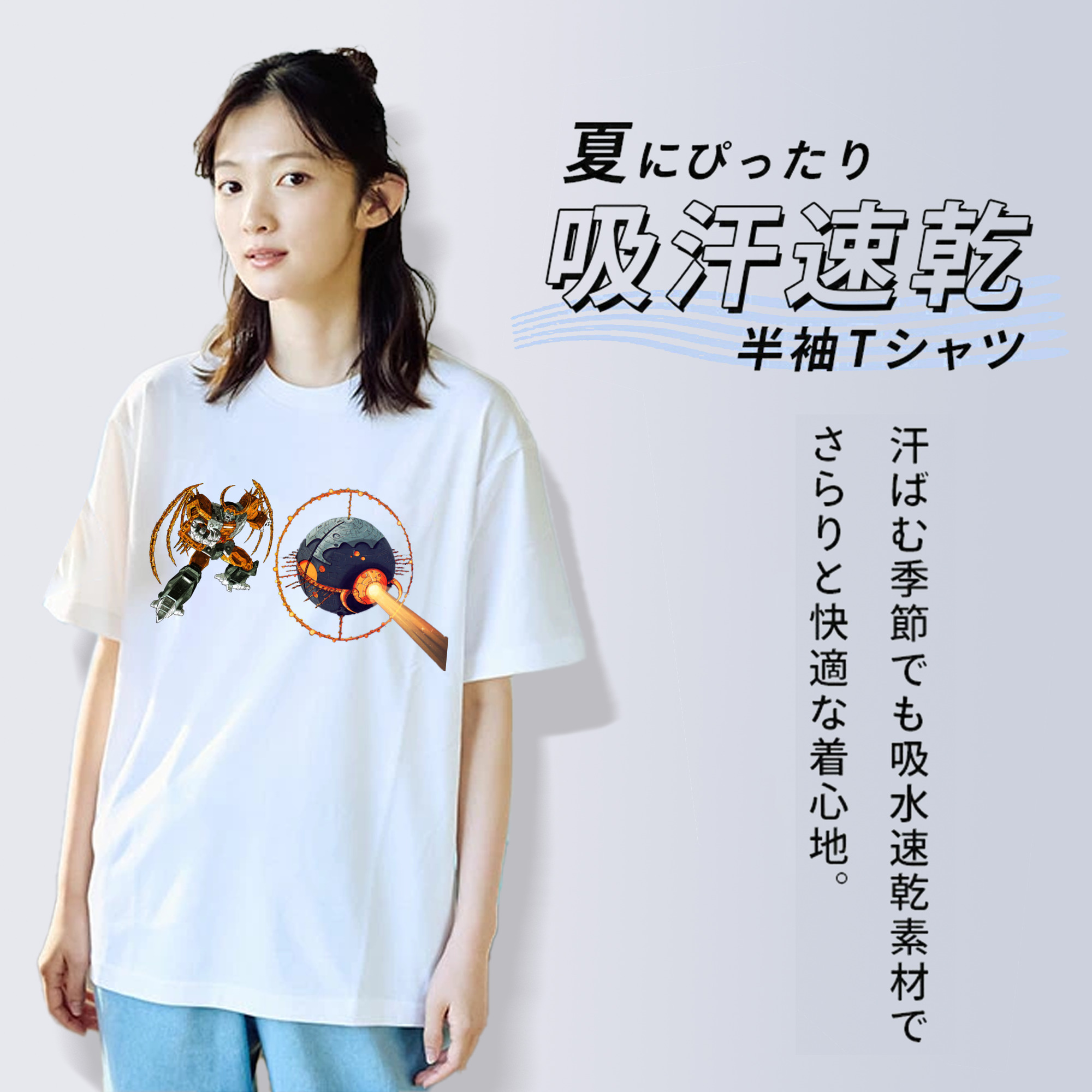 レディースカジュアルプリントTシャツ（綿100％）