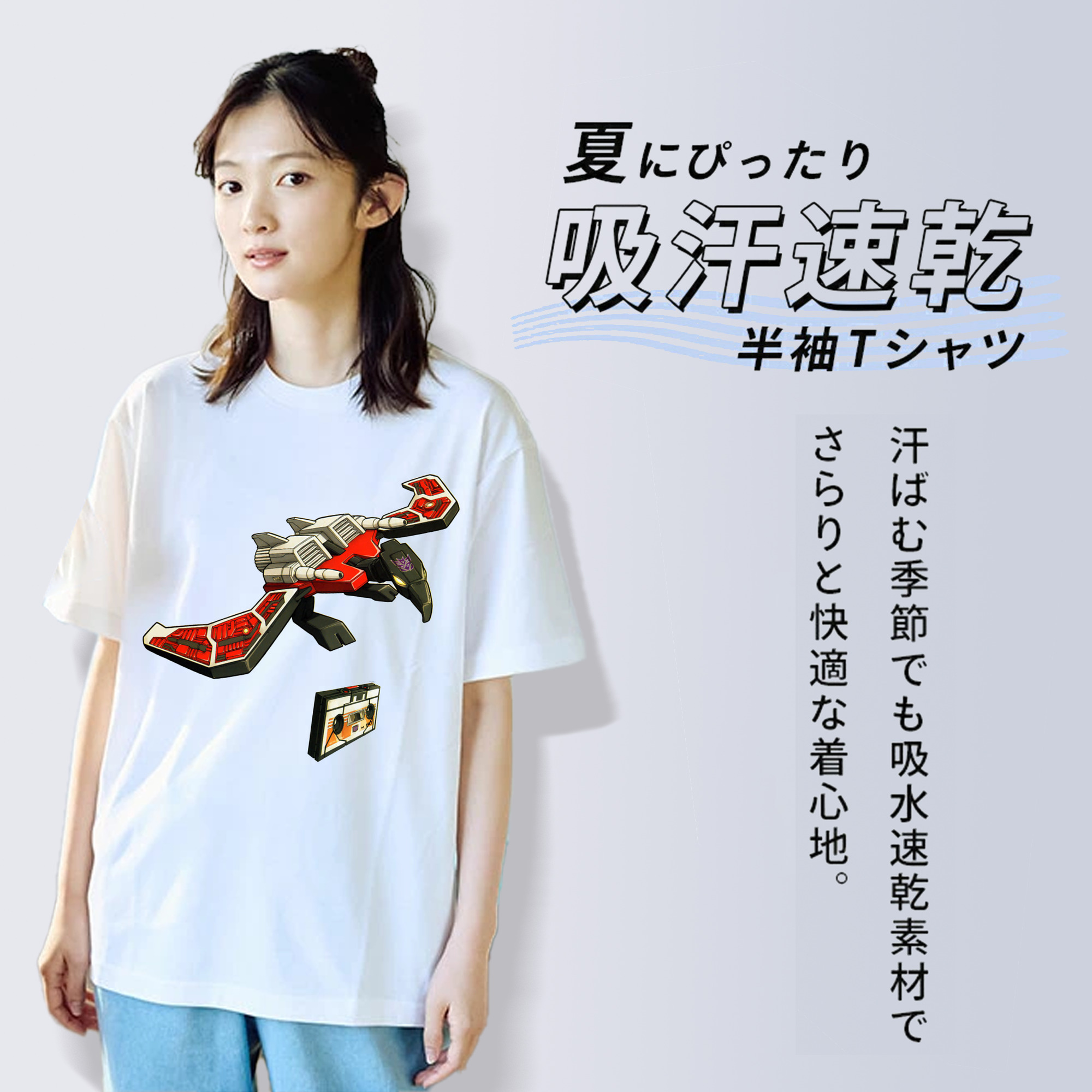  レディースカジュアルプリントTシャツ（綿100％）
