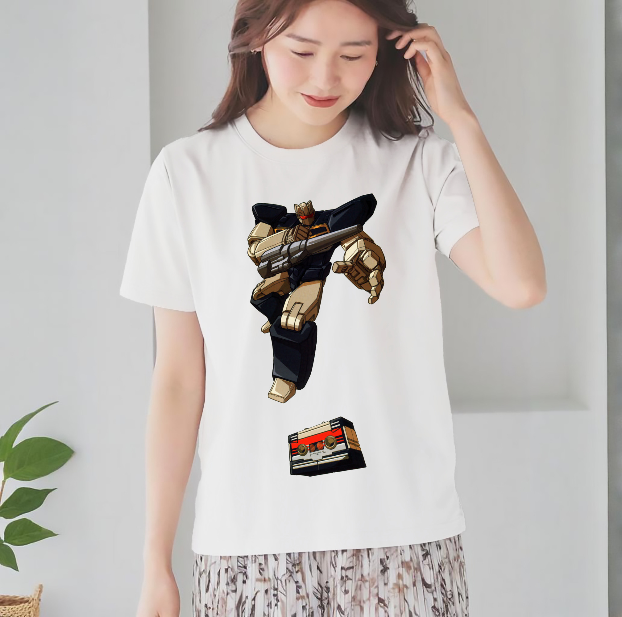  レディースカジュアルプリントTシャツ（綿100％）