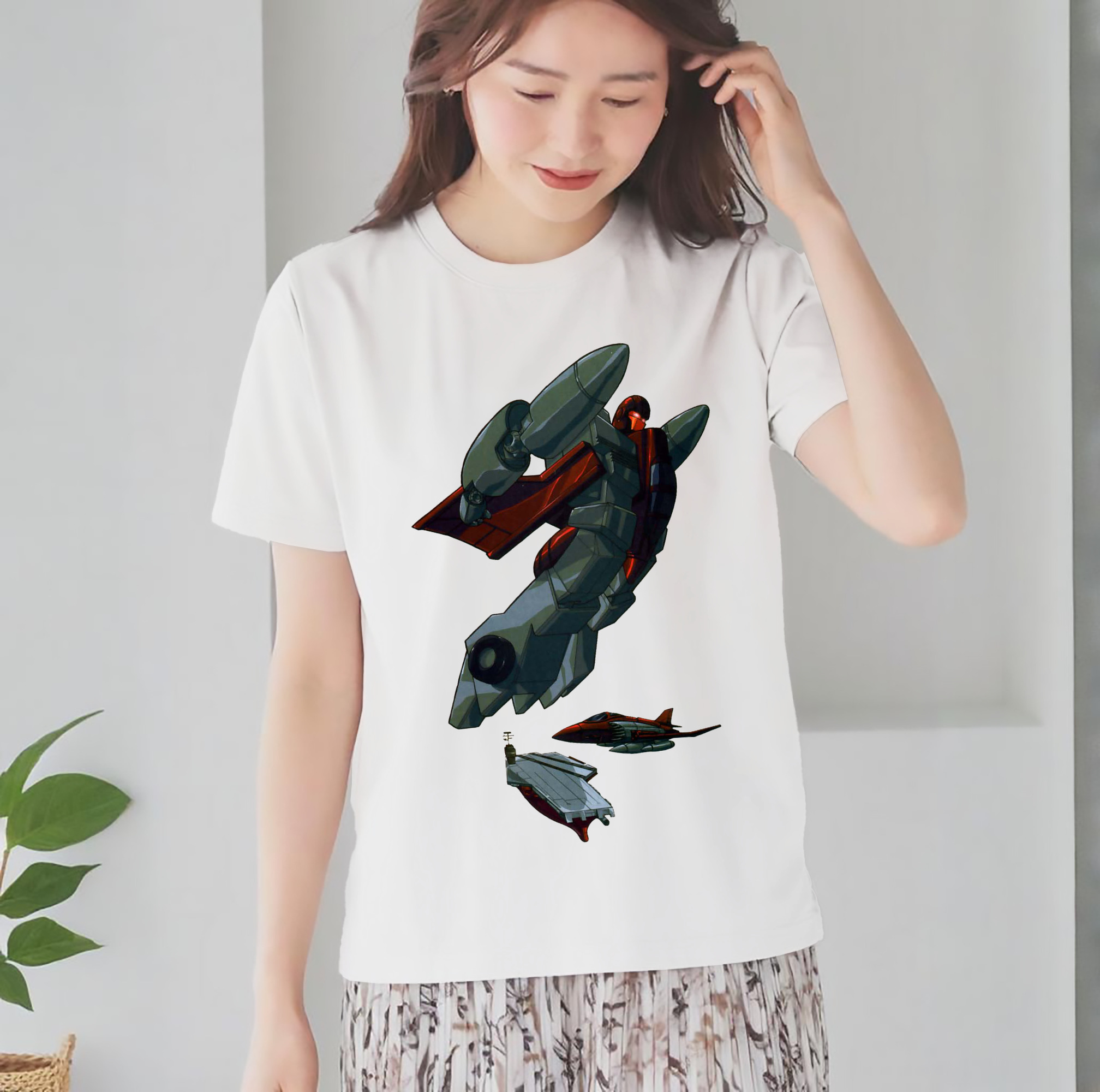  レディースカジュアルプリントTシャツ（綿100％）