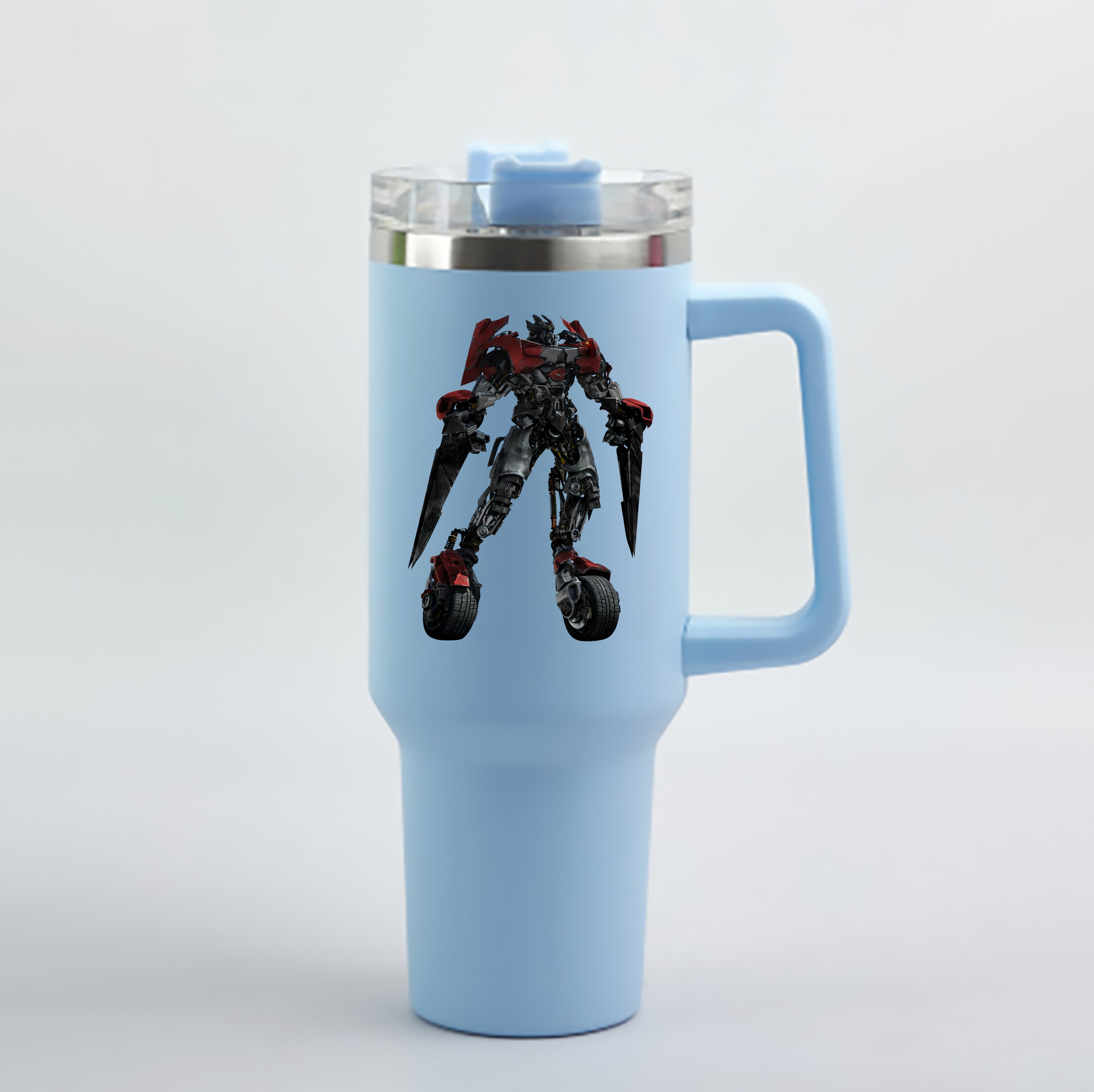 （画像用） Transformers トランスフォーマー 1200mL車用タンブラー - クリスタルステッカー（プラスチックストロー付き）