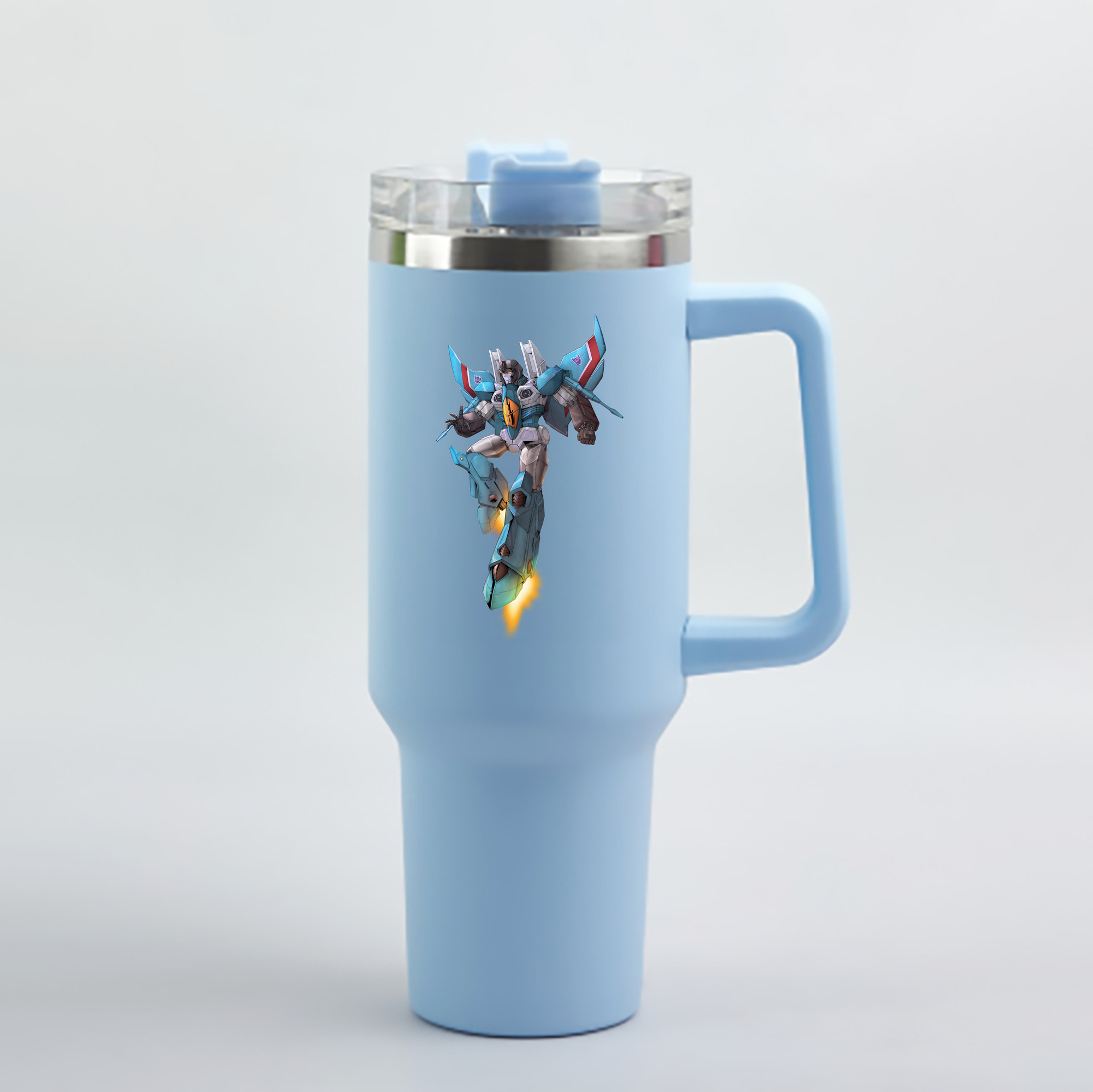 （画像用） Transformers トランスフォーマー 1200mL車用タンブラー - クリスタルステッカー（プラスチックストロー付き）