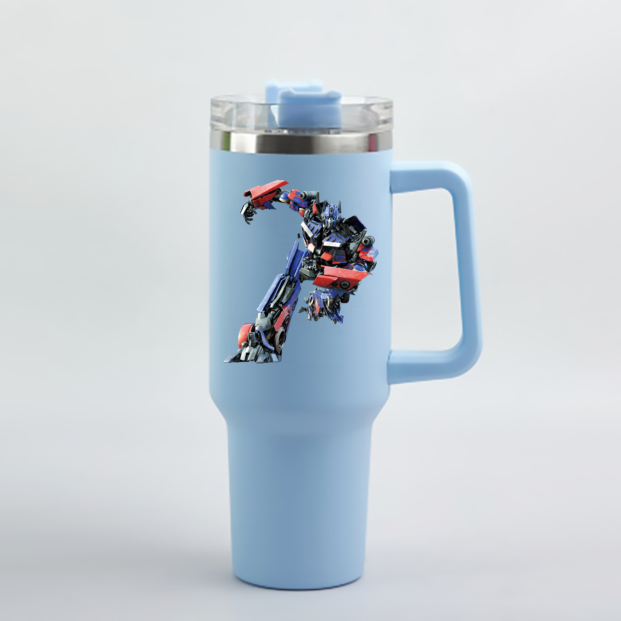 （画像用） Transformers トランスフォーマー 1200mL車用タンブラー - クリスタルステッカー（プラスチックストロー付き）