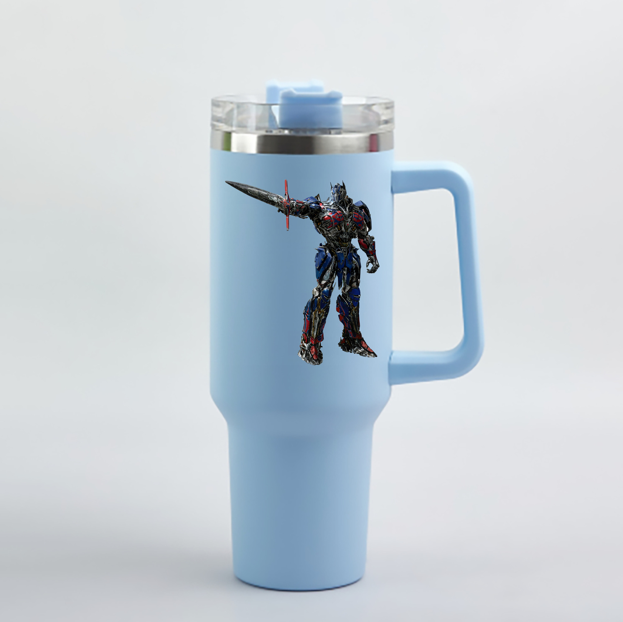 （画像用） Transformers トランスフォーマー 1200mL車用タンブラー - クリスタルステッカー（プラスチックストロー付き）