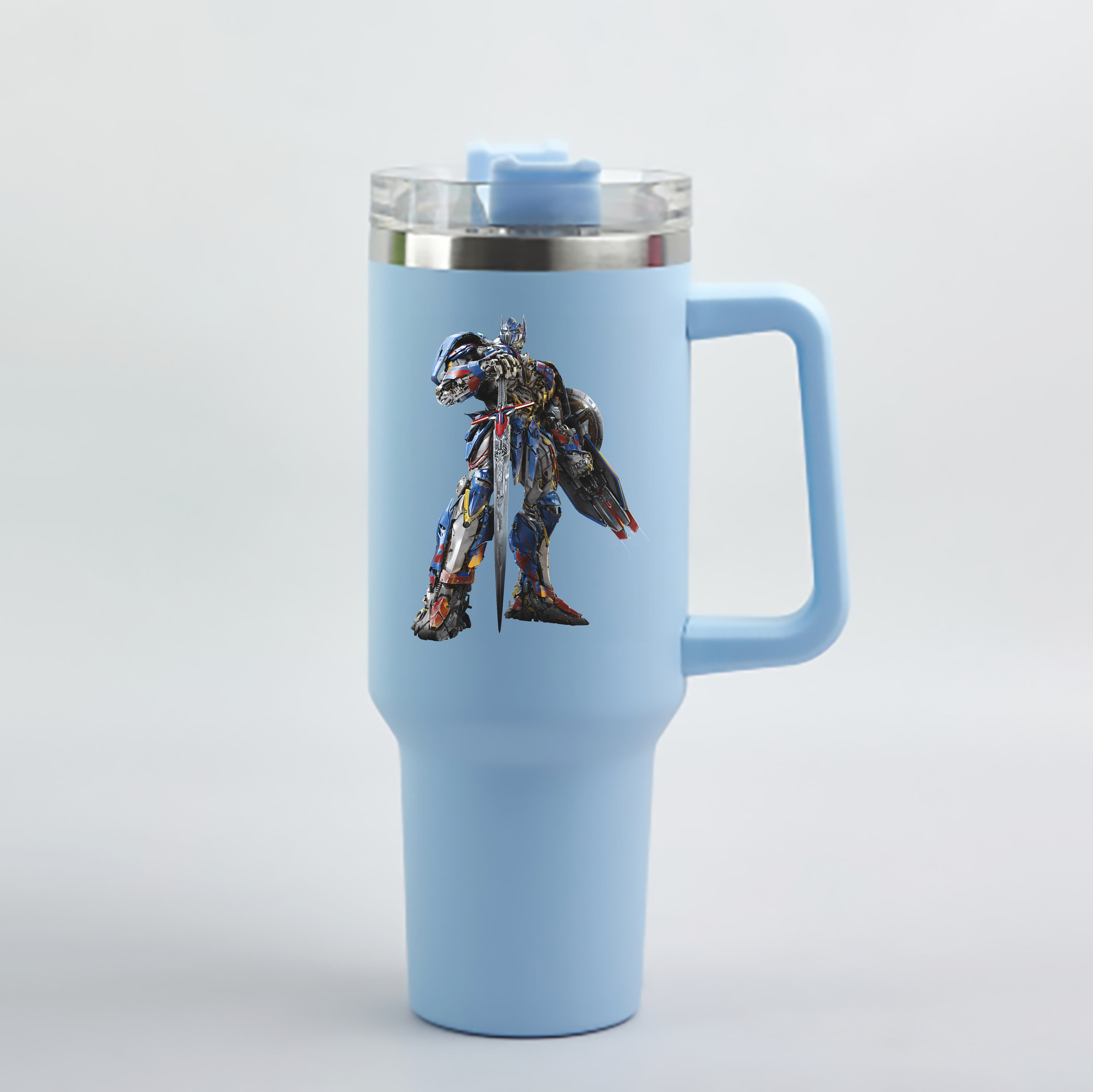 （画像用） Transformers トランスフォーマー 1200mL車用タンブラー - クリスタルステッカー（プラスチックストロー付き）