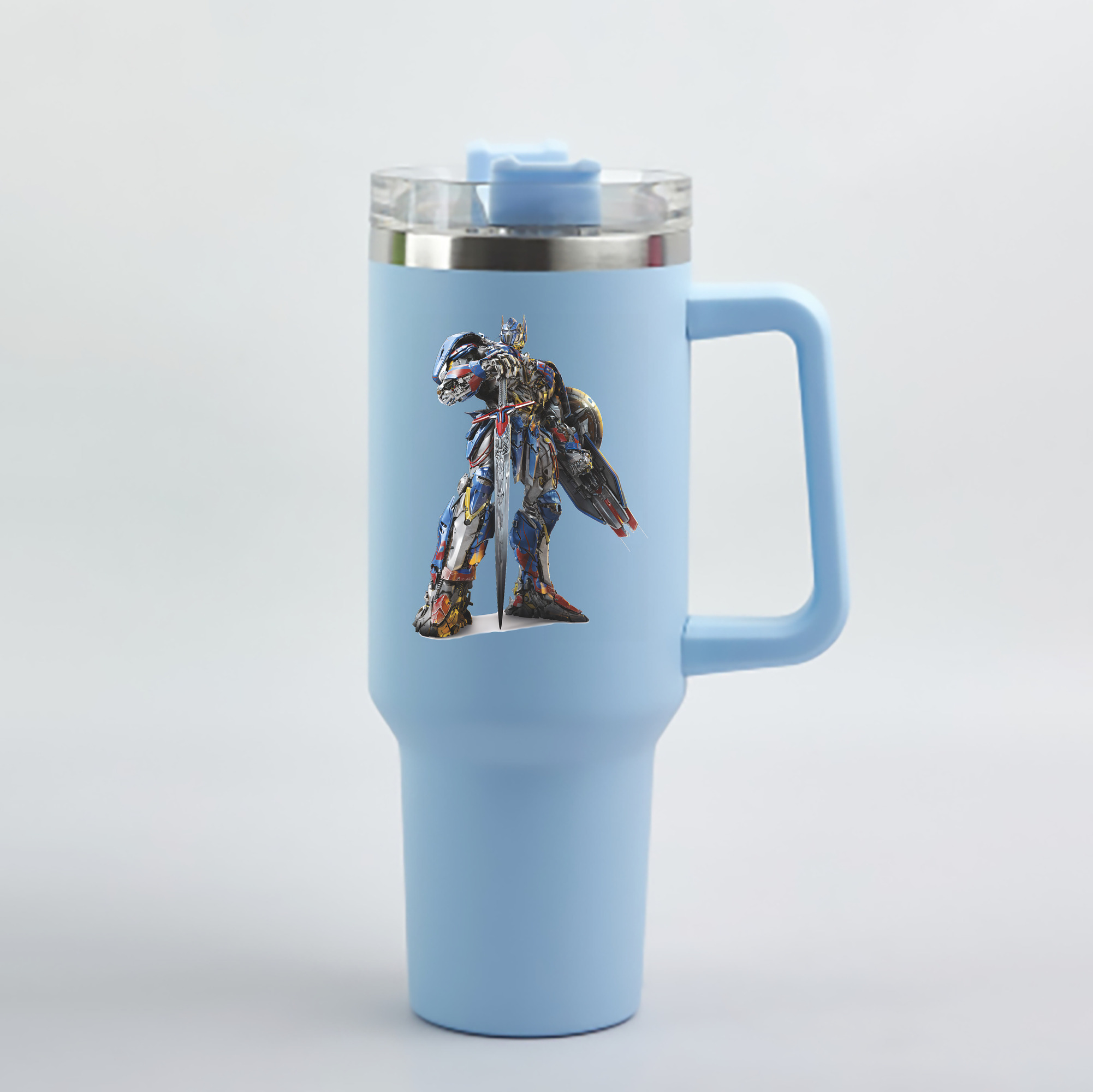 （画像用） Transformers トランスフォーマー 1200mL車用タンブラー - クリスタルステッカー（プラスチックストロー付き）