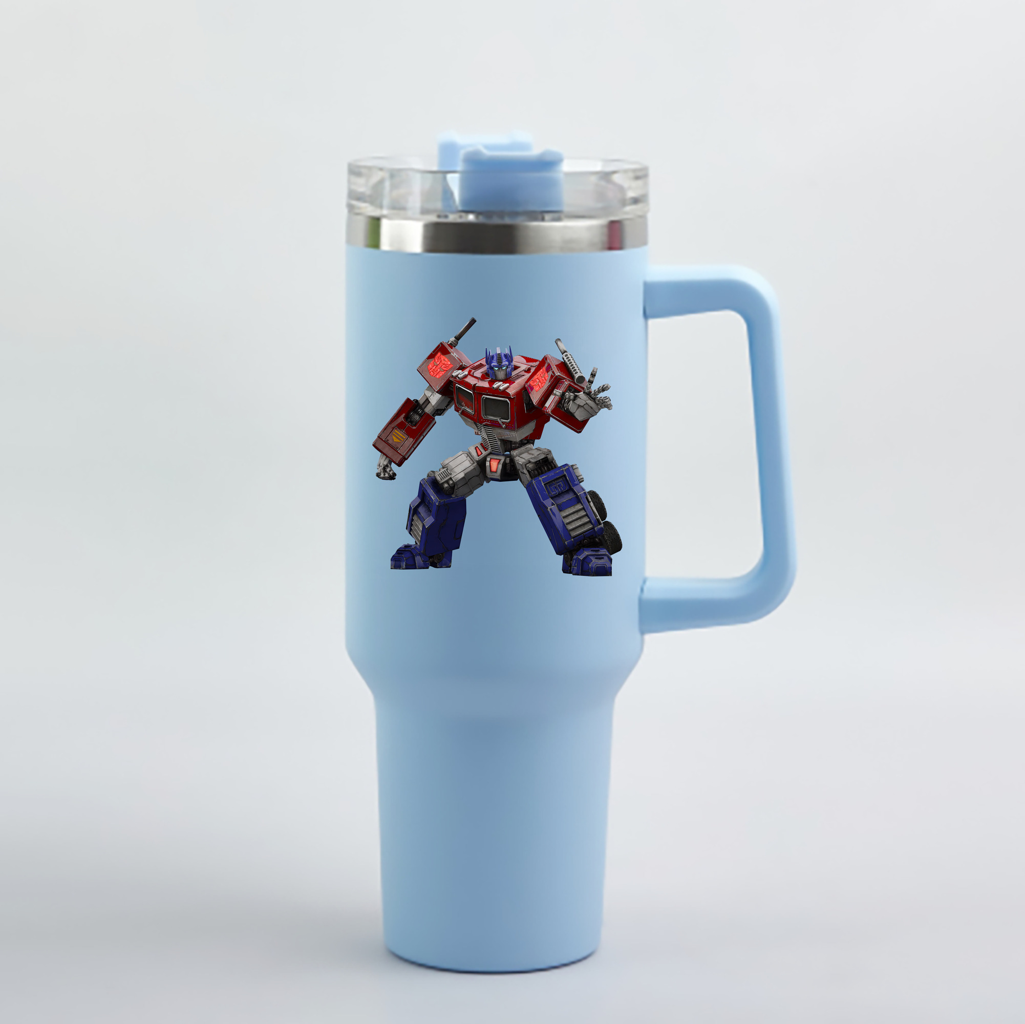 （画像用） Transformers トランスフォーマー 1200mL車用タンブラー - クリスタルステッカー（プラスチックストロー付き）