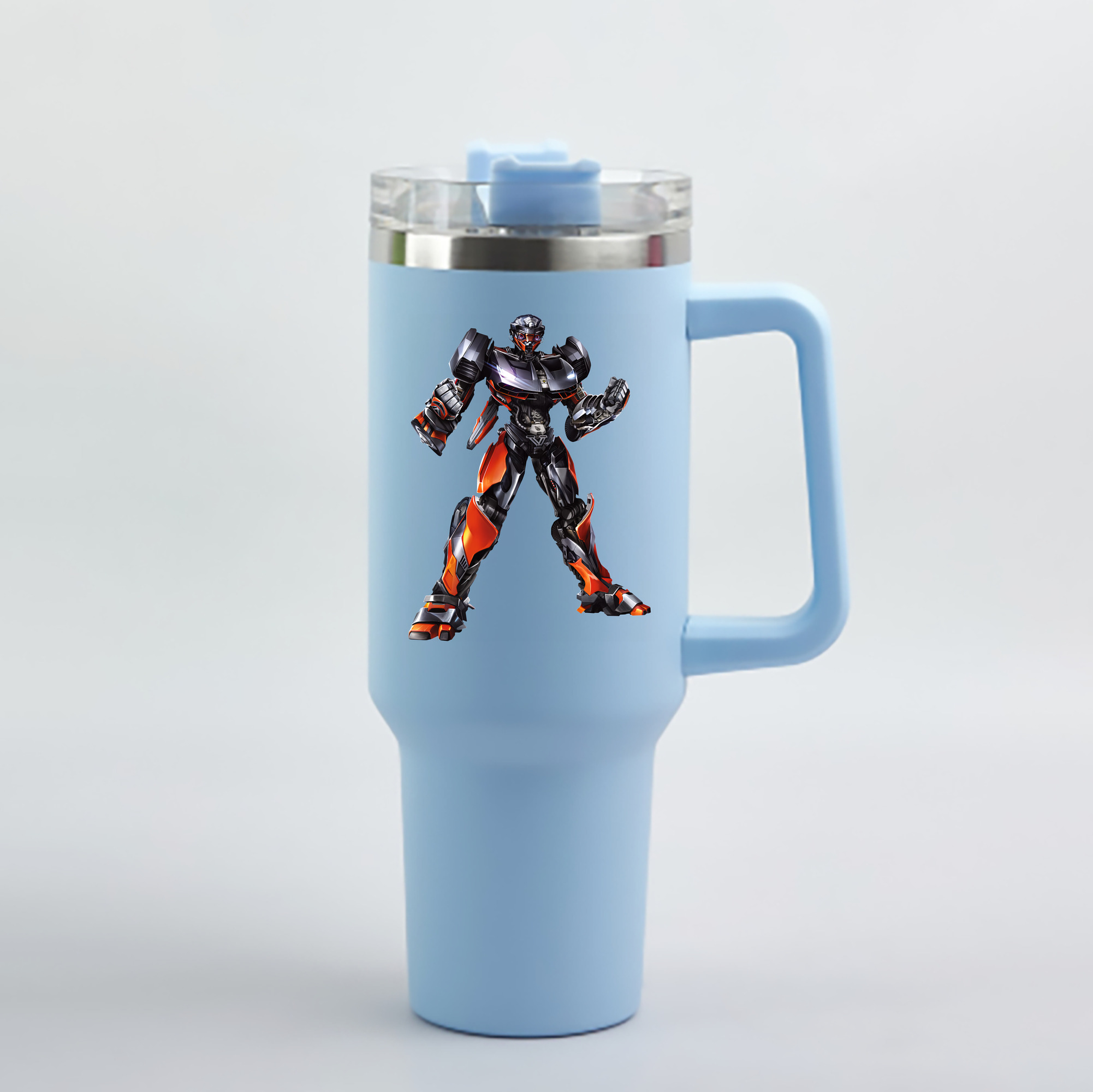 （画像用） Transformers トランスフォーマー 1200mL車用タンブラー - クリスタルステッカー（プラスチックストロー付き）
