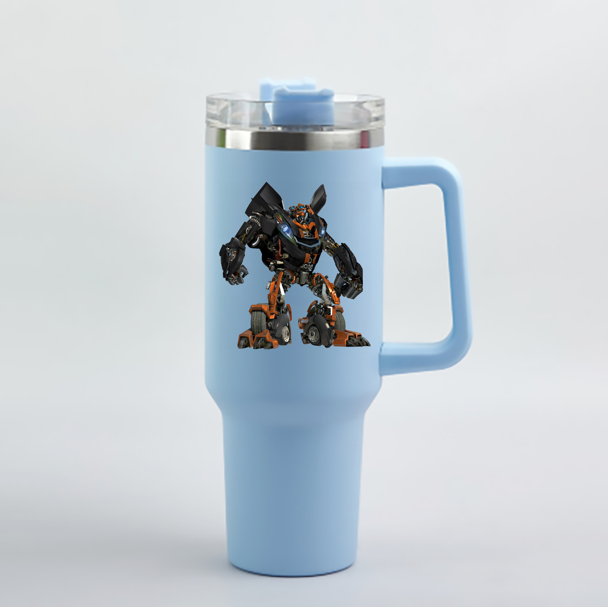 （画像用） Transformers トランスフォーマー 1200mL車用タンブラー - クリスタルステッカー（プラスチックストロー付き）