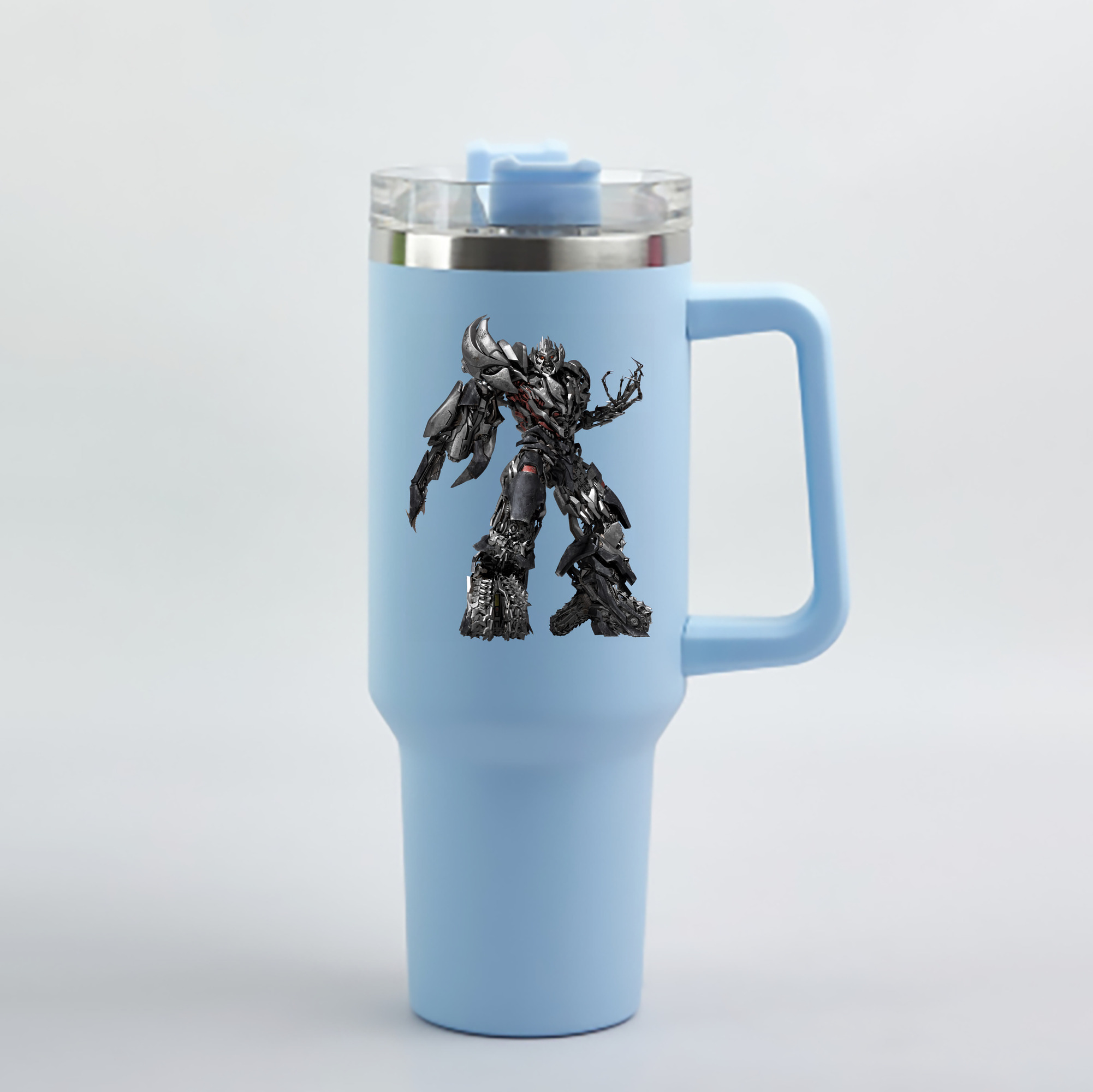 （画像用） Transformers トランスフォーマー 1200mL車用タンブラー - クリスタルステッカー（プラスチックストロー付き）