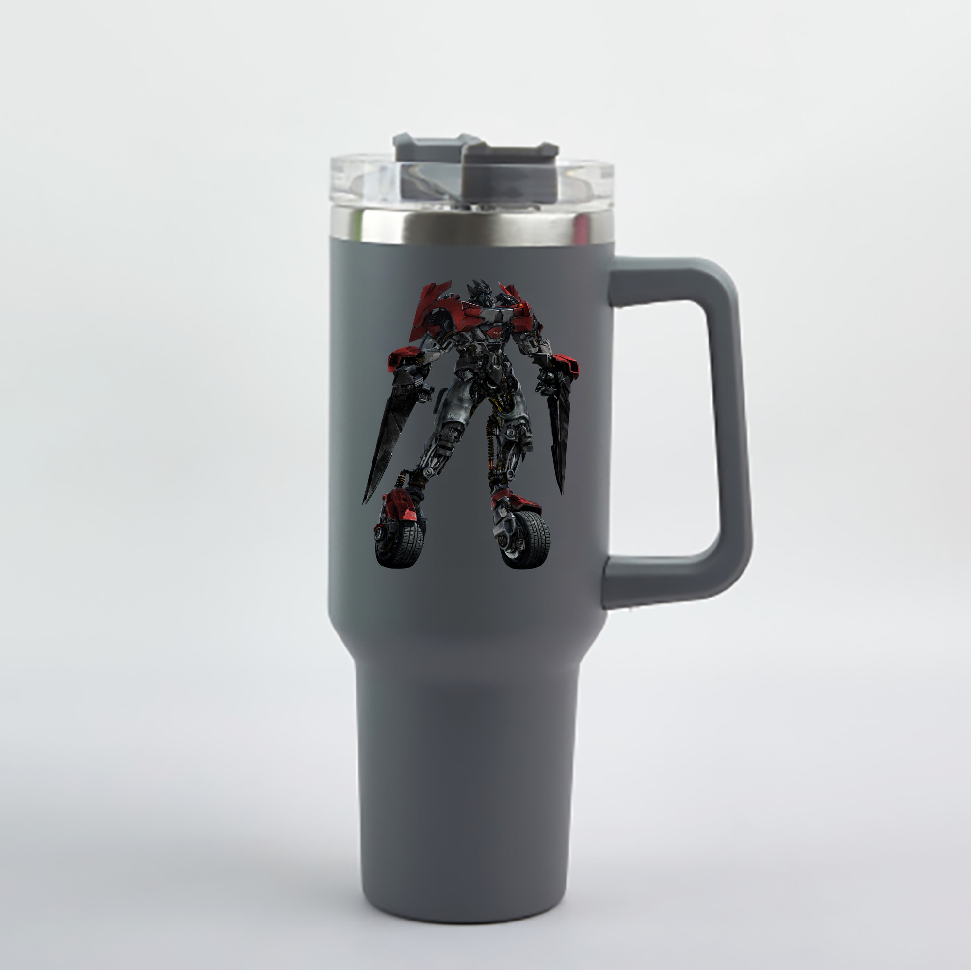 （画像用） Transformers トランスフォーマー 1200mL車用タンブラー - クリスタルステッカー（プラスチックストロー付き）
