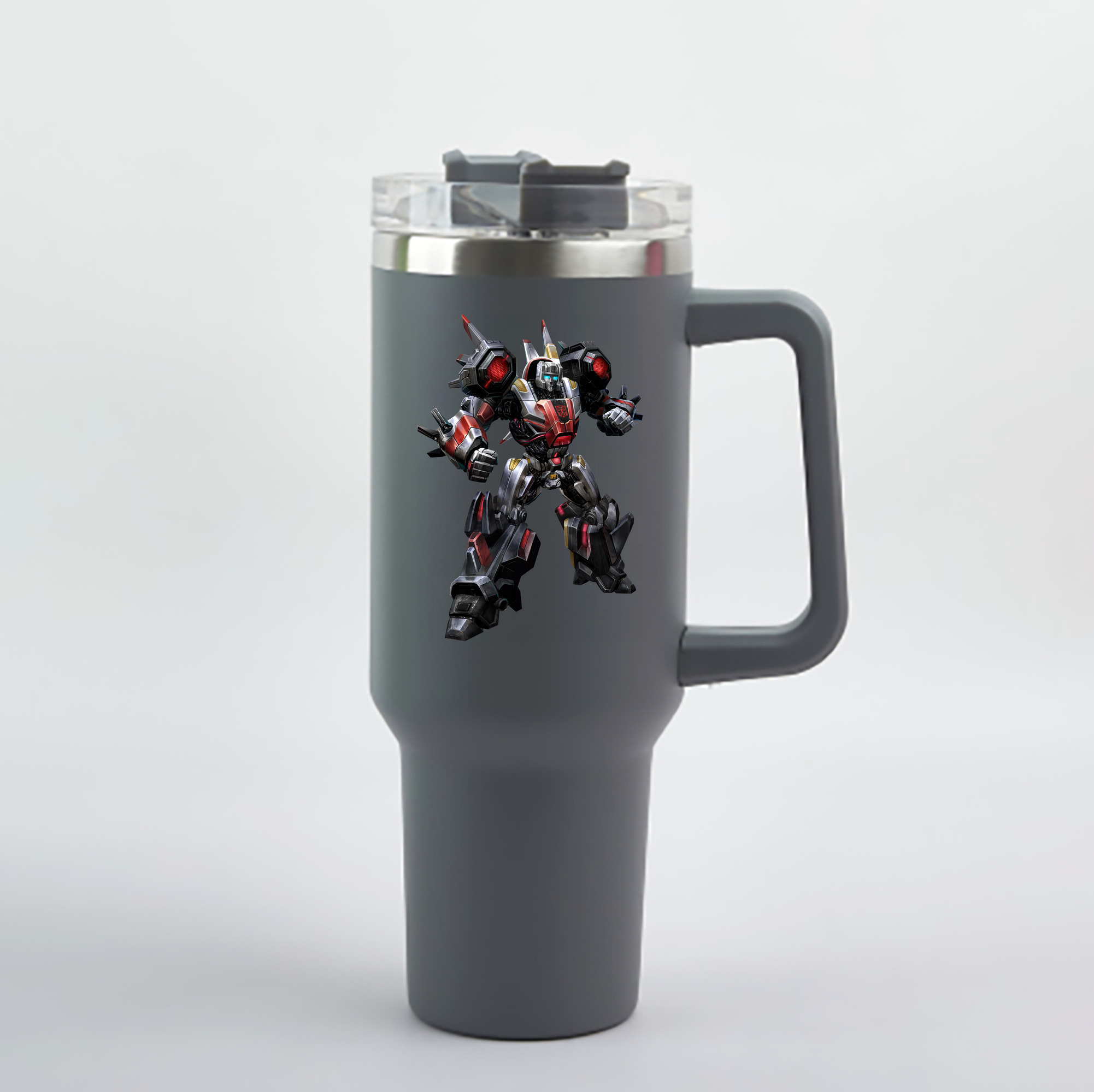 （画像用） Transformers トランスフォーマー 1200mL車用タンブラー - クリスタルステッカー（プラスチックストロー付き）