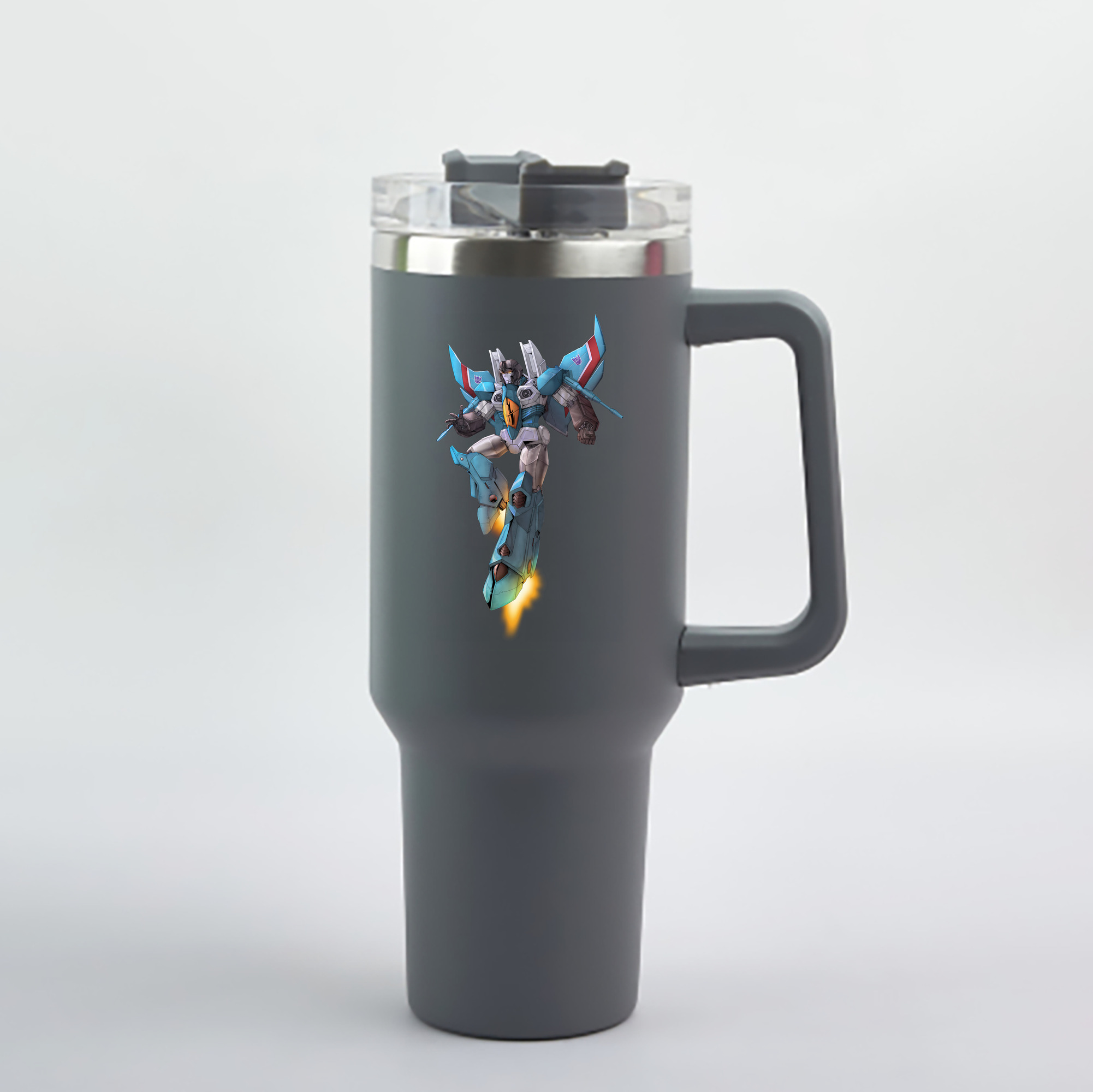 （画像用） Transformers トランスフォーマー 1200mL車用タンブラー - クリスタルステッカー（プラスチックストロー付き）