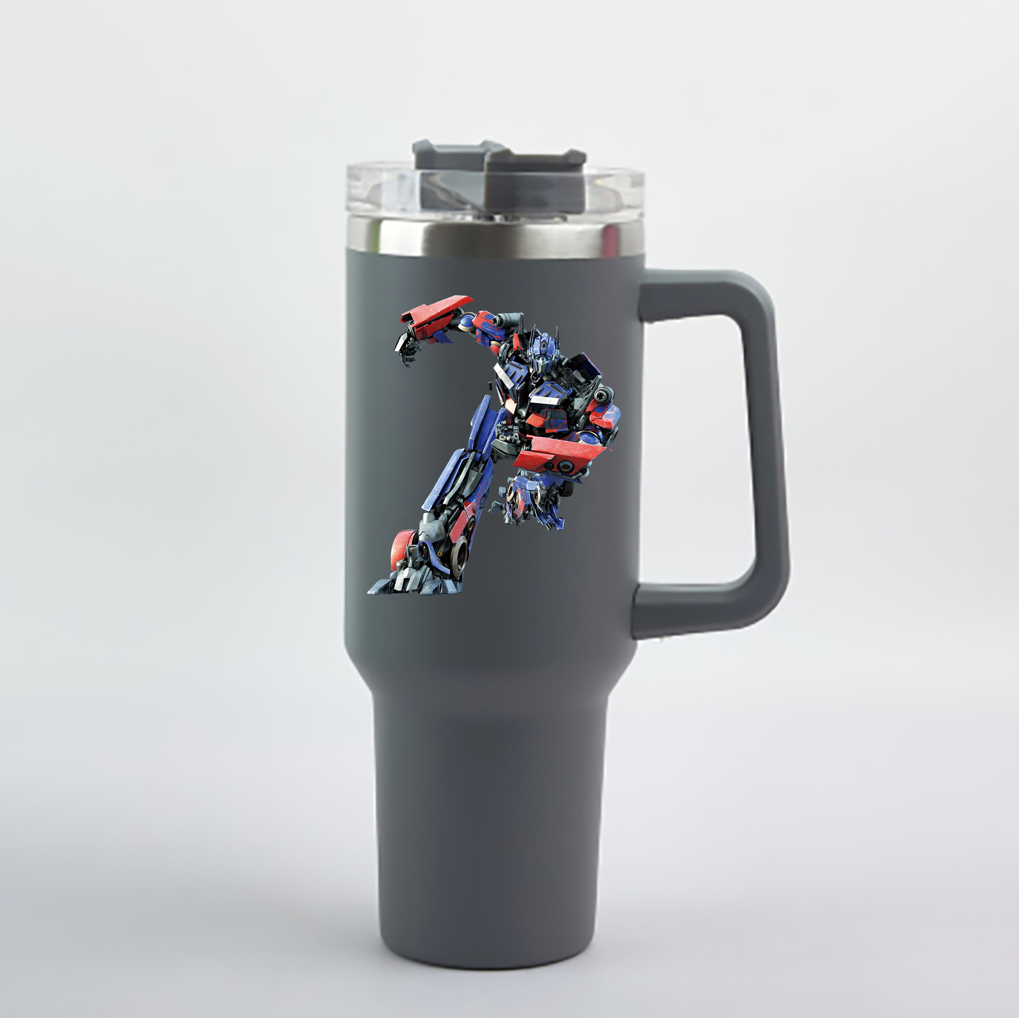 （画像用） Transformers トランスフォーマー 1200mL車用タンブラー - クリスタルステッカー（プラスチックストロー付き）