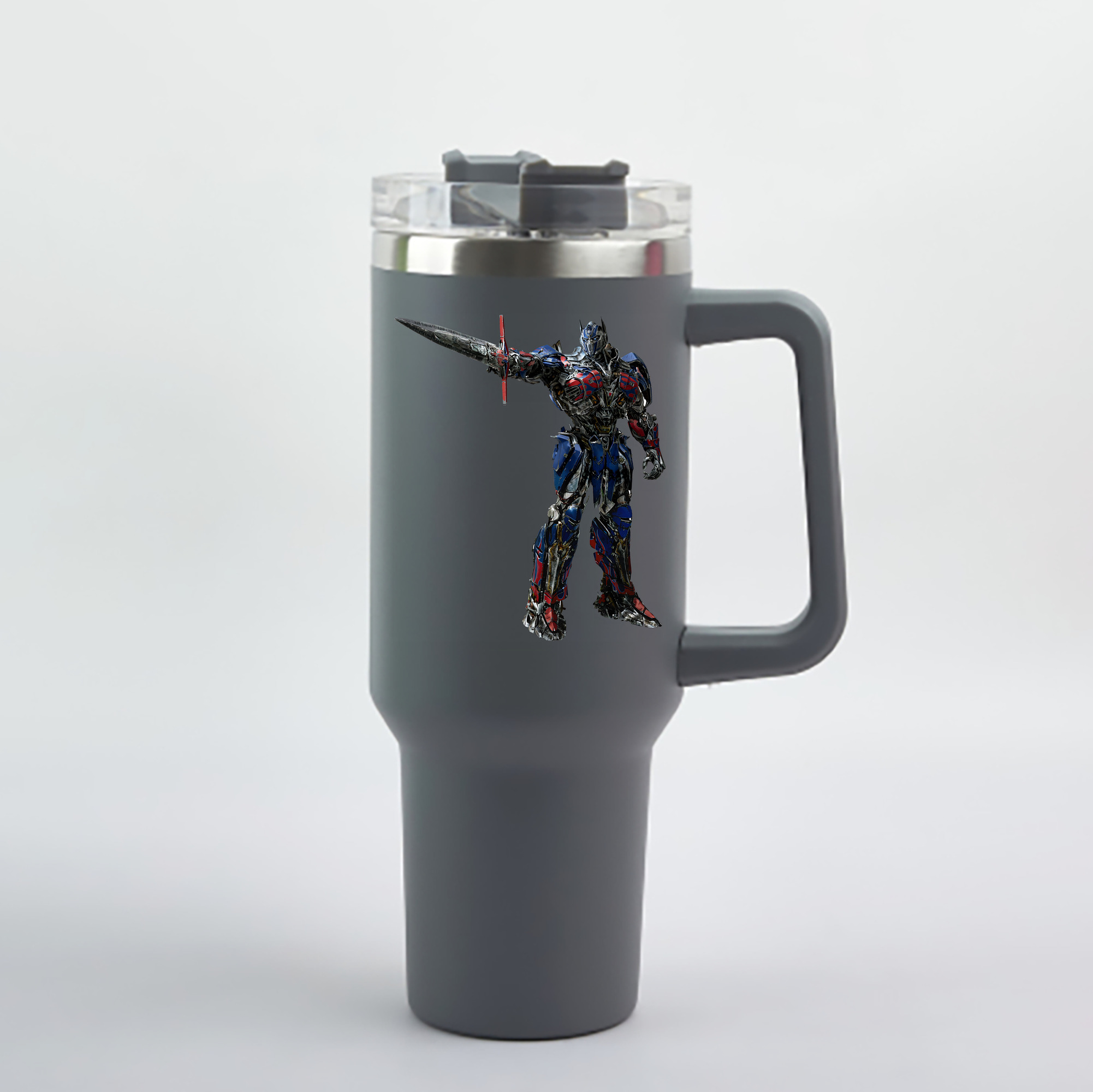 （画像用） Transformers トランスフォーマー 1200mL車用タンブラー - クリスタルステッカー（プラスチックストロー付き）