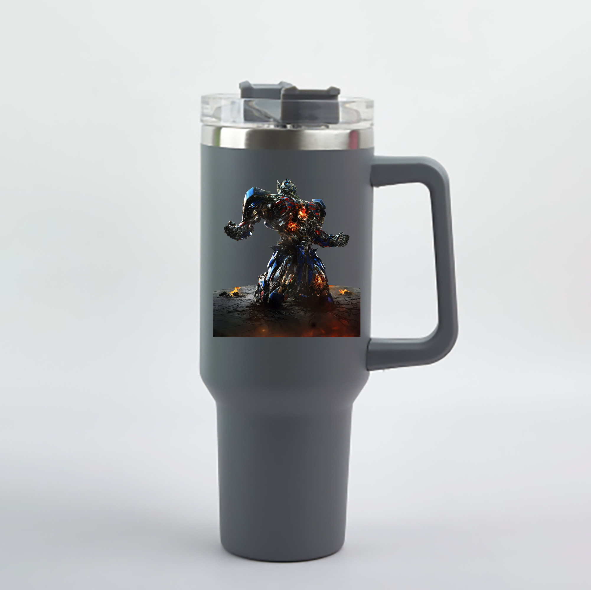 （画像用） Transformers トランスフォーマー 1200mL車用タンブラー - クリスタルステッカー（プラスチックストロー付き）