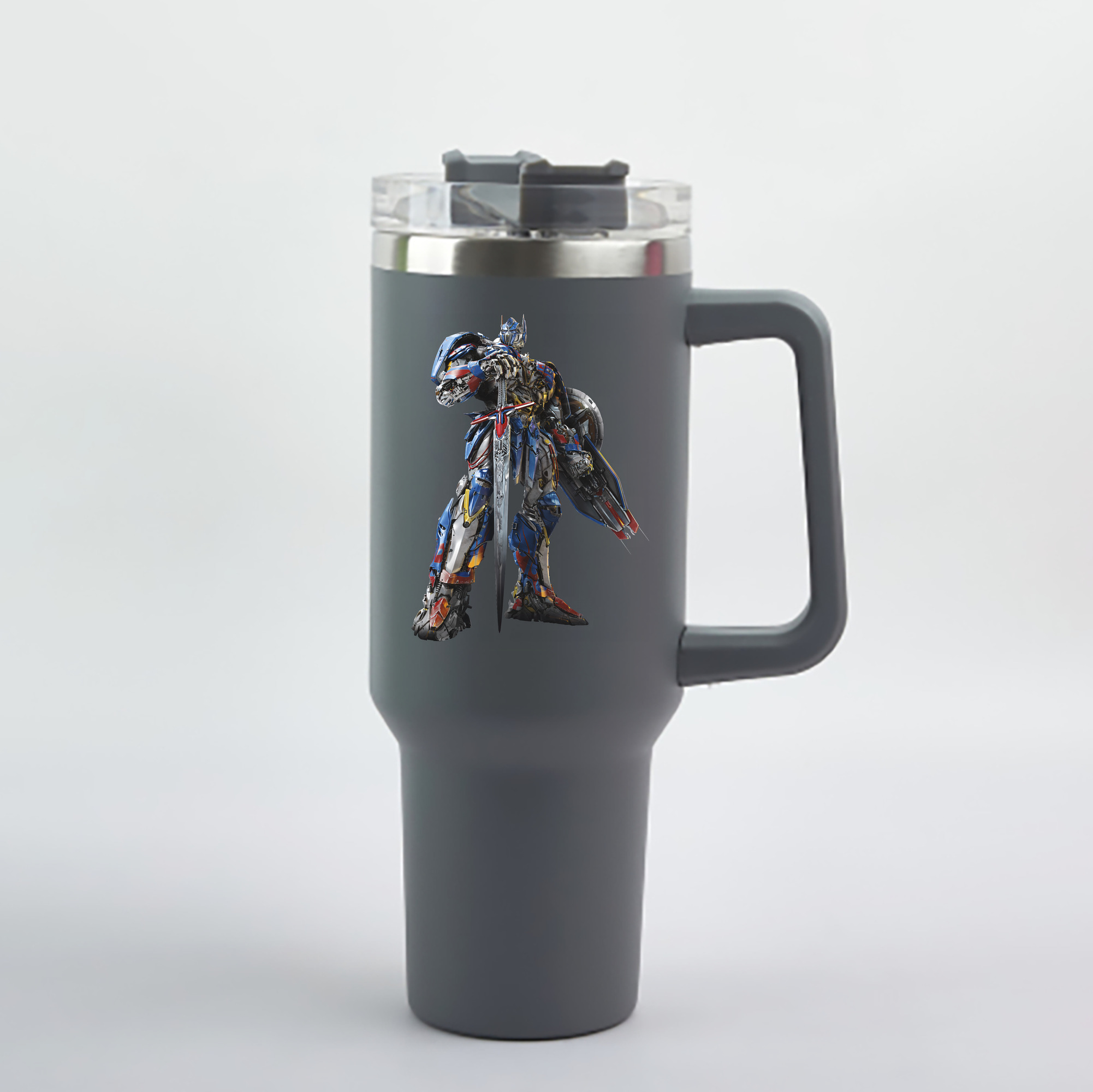 （画像用） Transformers トランスフォーマー 1200mL車用タンブラー - クリスタルステッカー（プラスチックストロー付き）