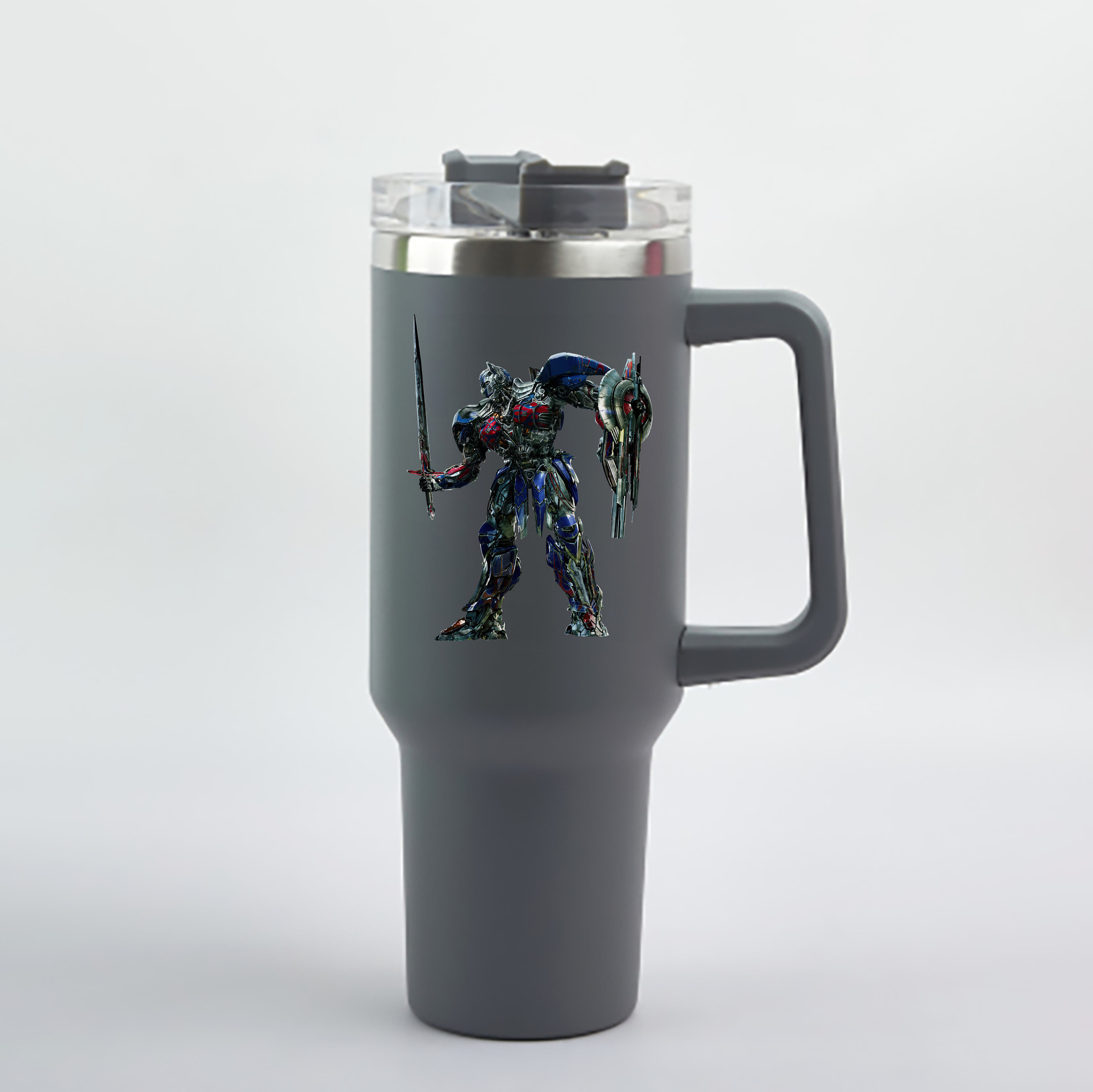 （画像用） Transformers トランスフォーマー 1200mL車用タンブラー - クリスタルステッカー（プラスチックストロー付き）