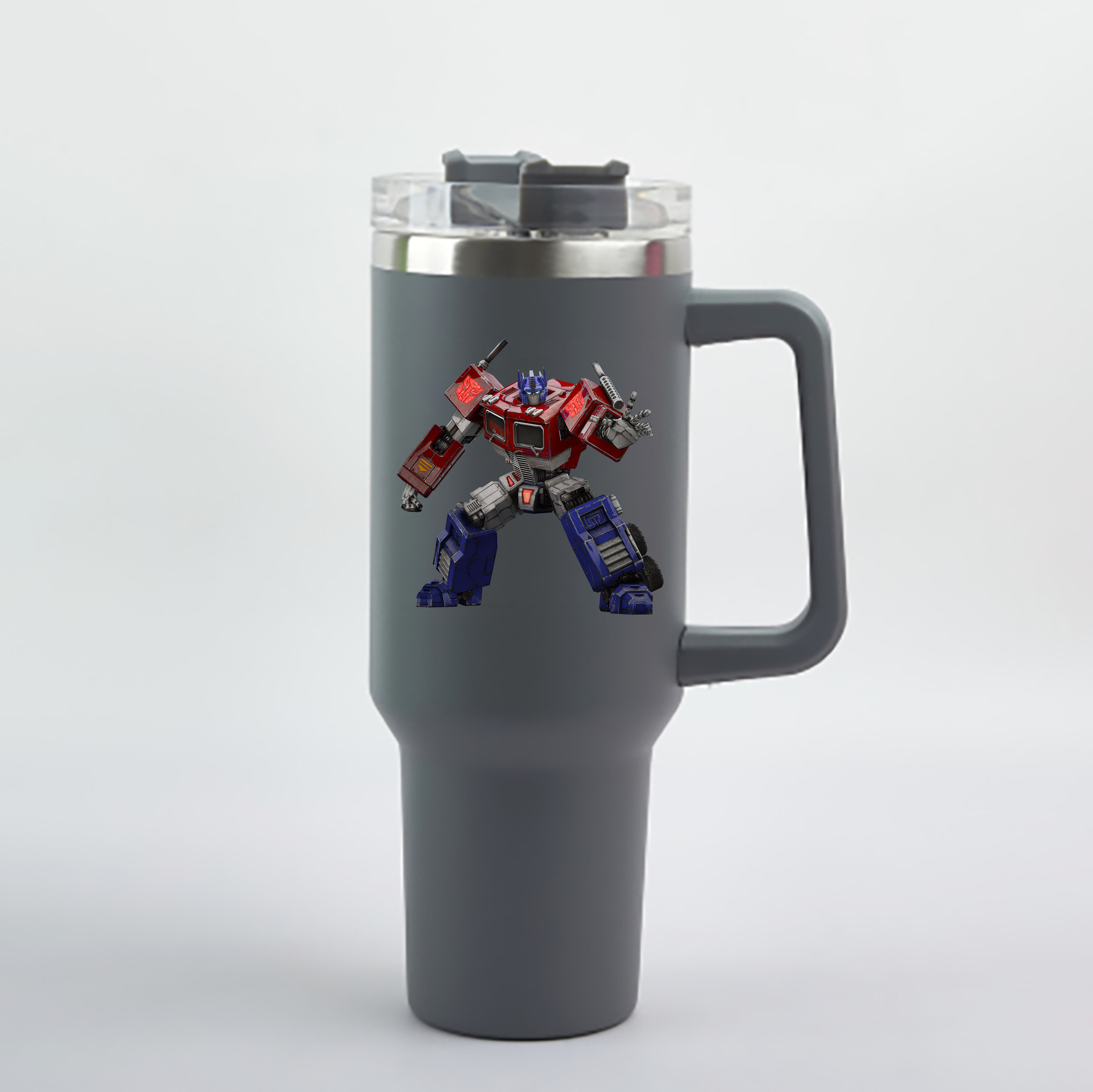 （画像用） Transformers トランスフォーマー 1200mL車用タンブラー - クリスタルステッカー（プラスチックストロー付き）