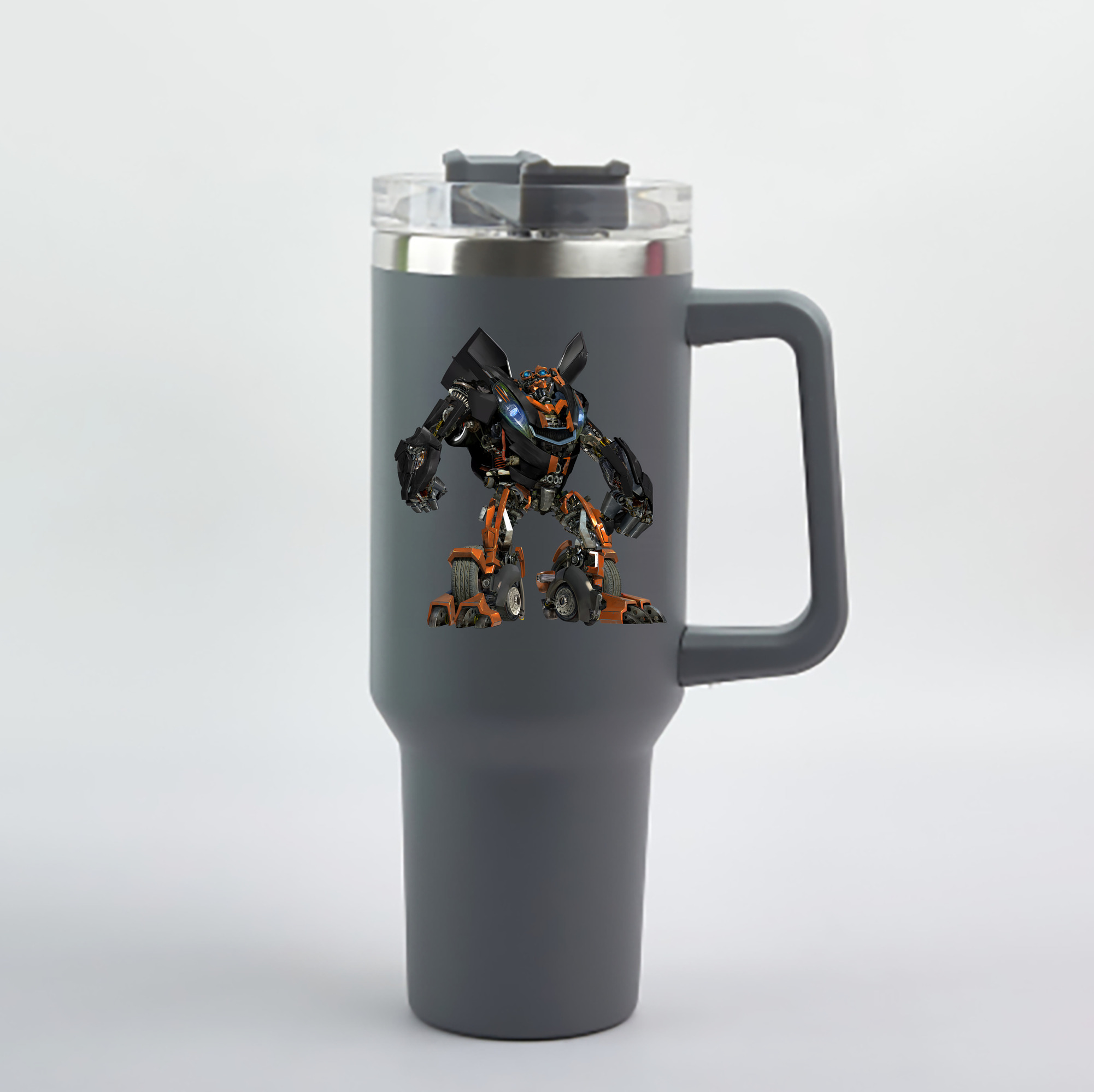 （画像用） Transformers トランスフォーマー 1200mL車用タンブラー - クリスタルステッカー（プラスチックストロー付き）