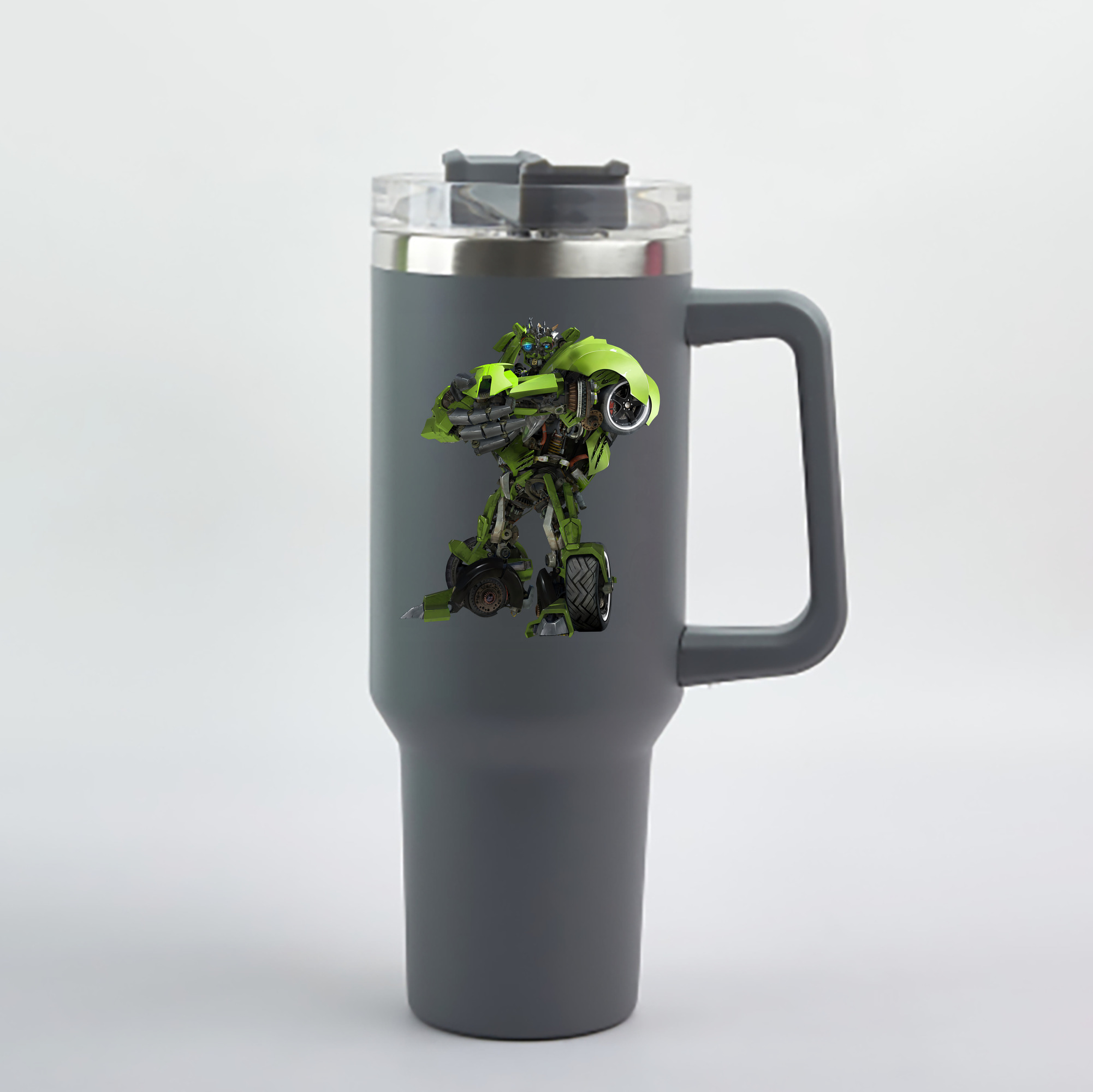 （画像用） Transformers トランスフォーマー 1200mL車用タンブラー - クリスタルステッカー（プラスチックストロー付き）