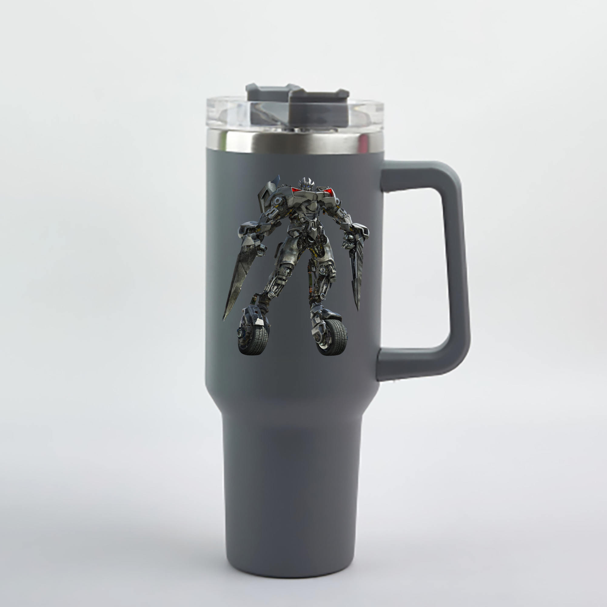 （画像用） Transformers トランスフォーマー 1200mL車用タンブラー - クリスタルステッカー（プラスチックストロー付き）