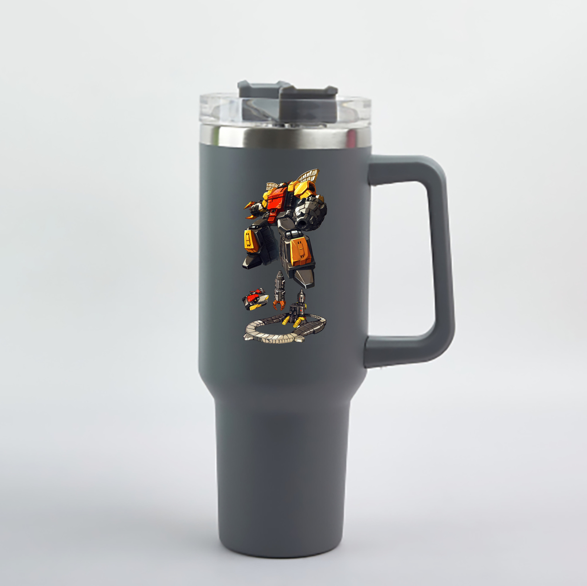 （画像用） Transformers トランスフォーマー 1200mL車用タンブラー - クリスタルステッカー（プラスチックストロー付き）