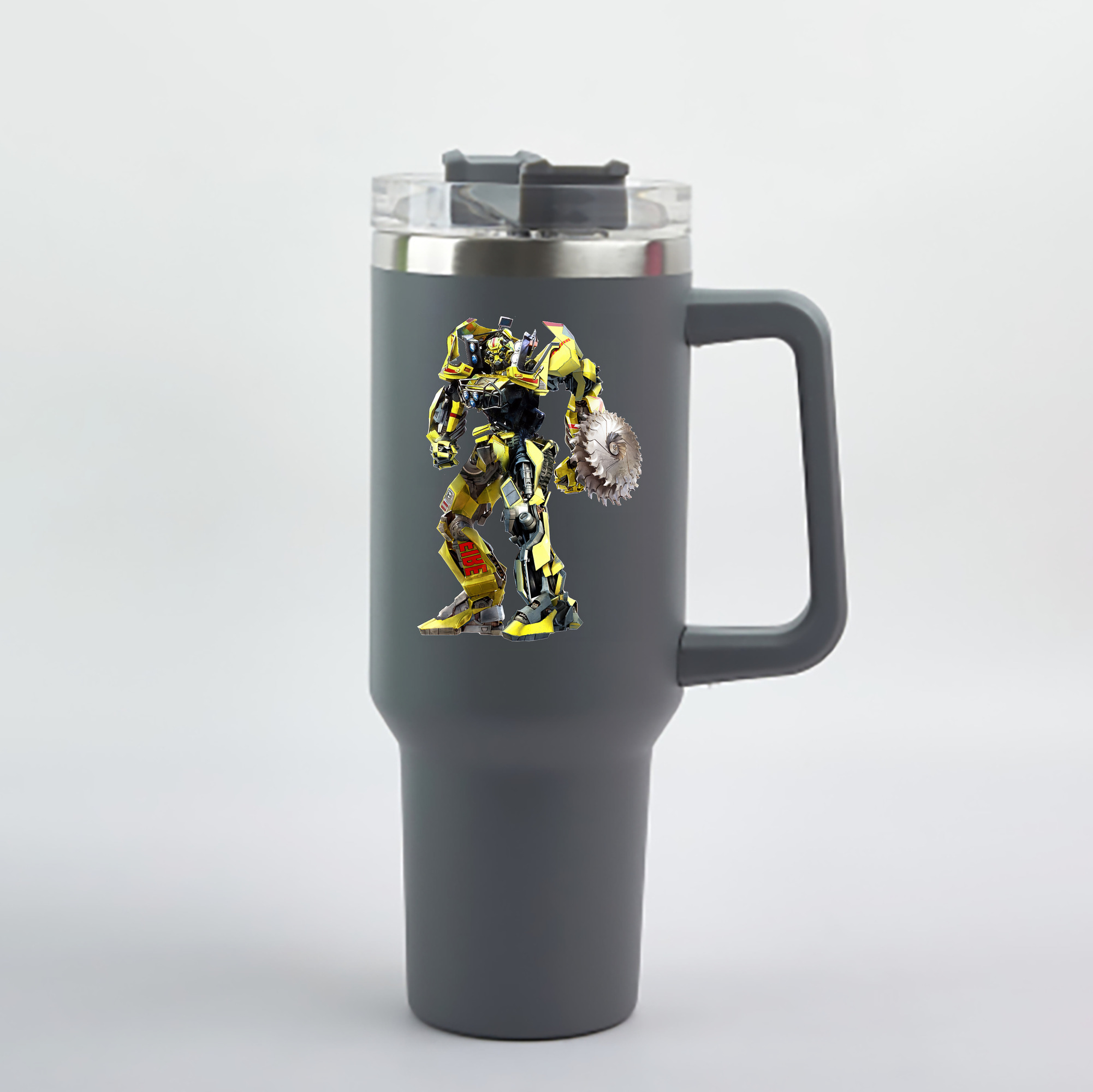 （画像用） Transformers トランスフォーマー 1200mL車用タンブラー - クリスタルステッカー（プラスチックストロー付き）