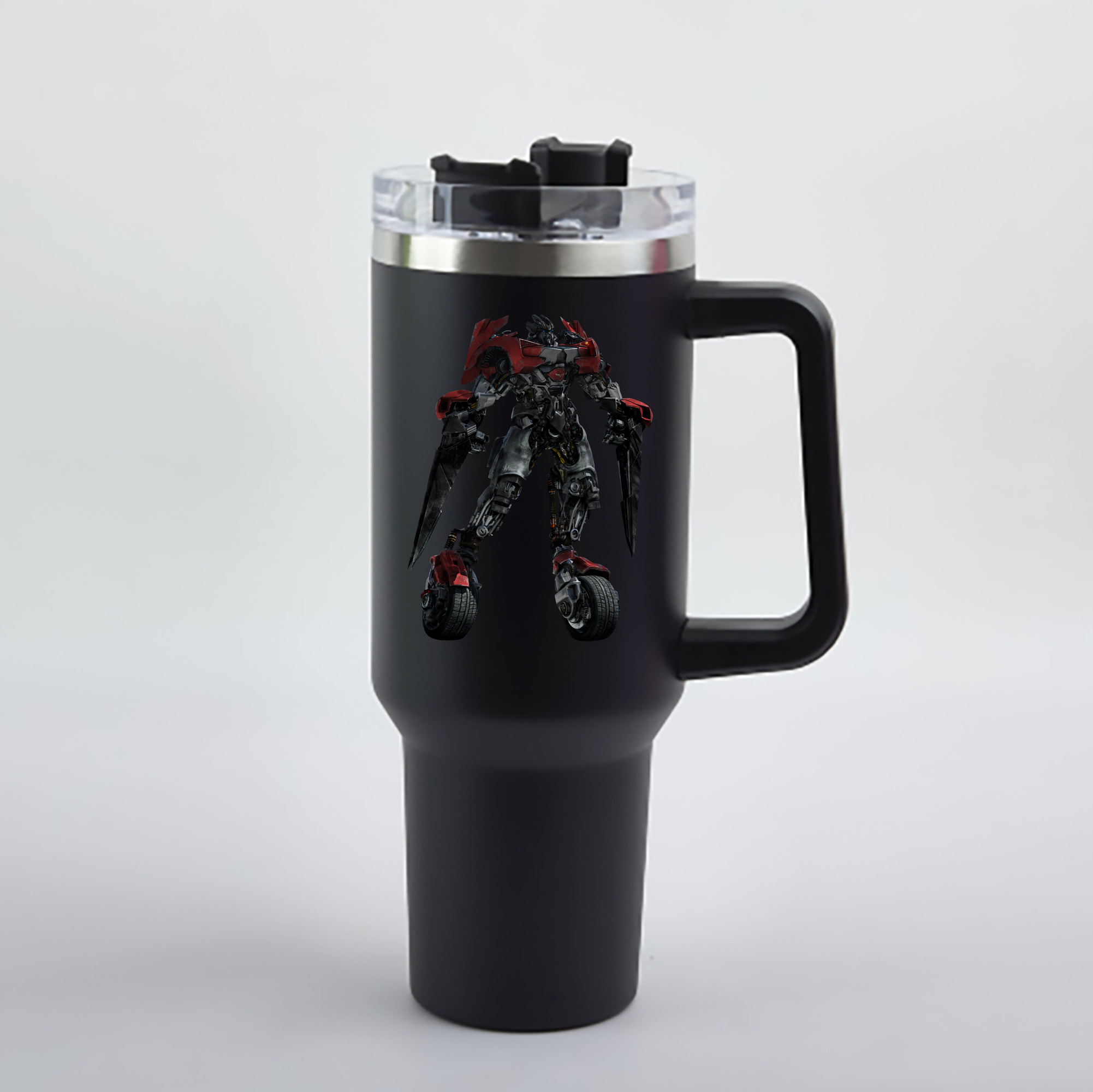 （画像用） Transformers トランスフォーマー 1200mL車用タンブラー - クリスタルステッカー（プラスチックストロー付き）