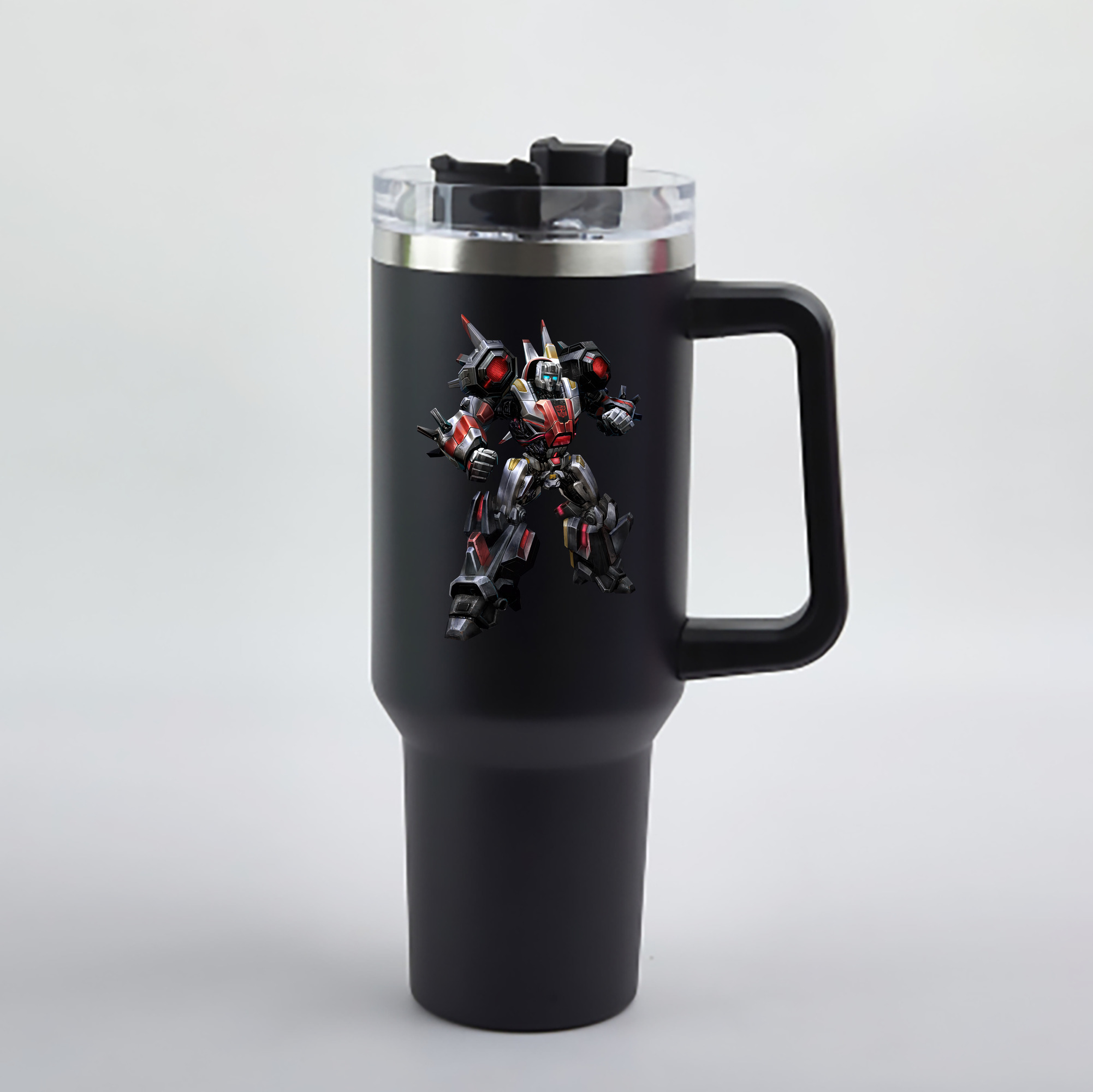 （画像用） Transformers トランスフォーマー 1200mL車用タンブラー - クリスタルステッカー（プラスチックストロー付き）