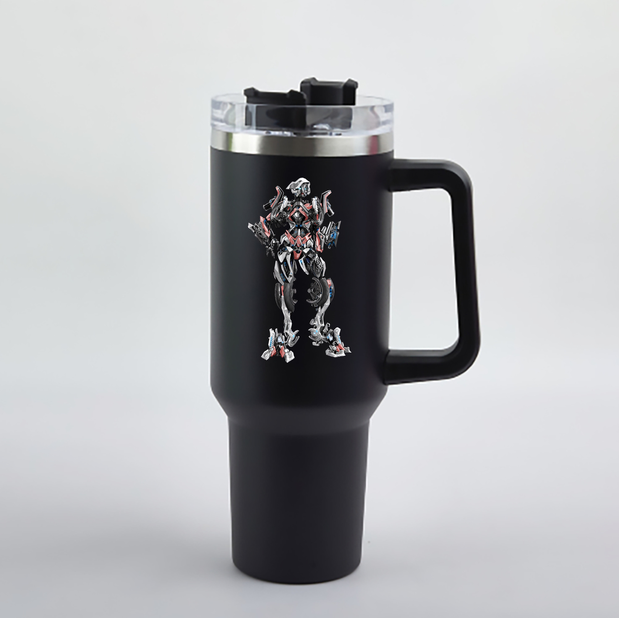 （画像用） Transformers トランスフォーマー 1200mL車用タンブラー - クリスタルステッカー（プラスチックストロー付き）