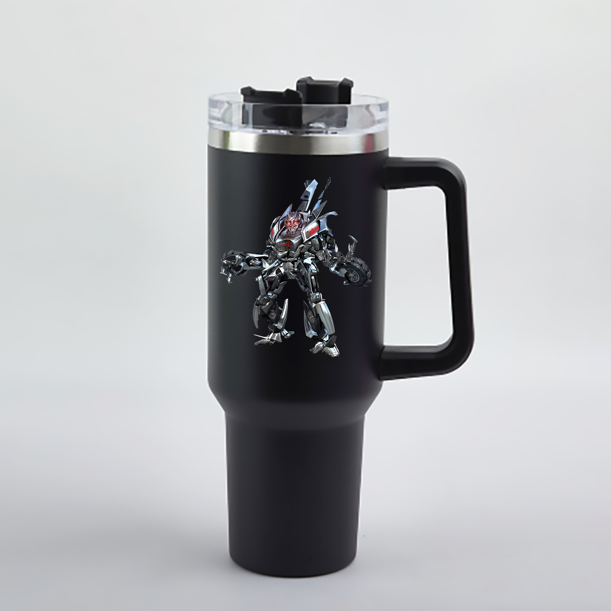 （画像用） Transformers トランスフォーマー 1200mL車用タンブラー - クリスタルステッカー（プラスチックストロー付き）