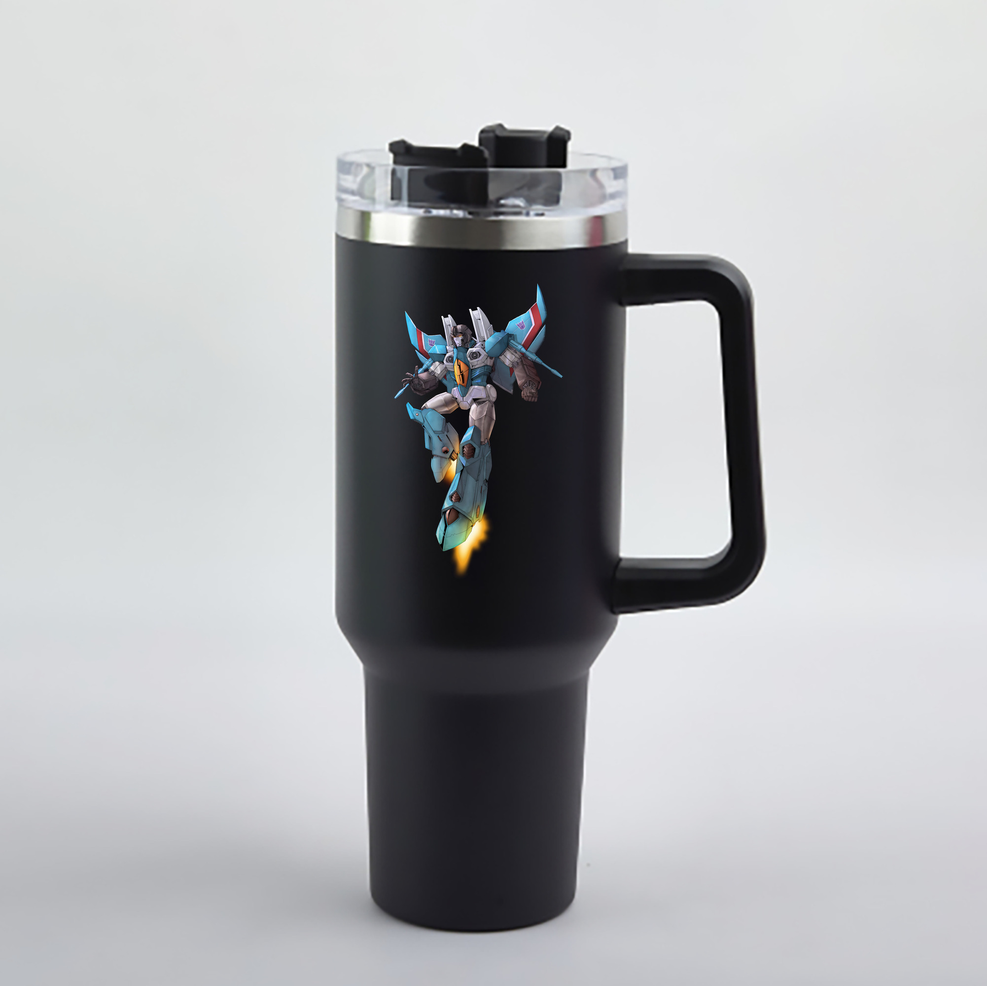 （画像用） Transformers トランスフォーマー 1200mL車用タンブラー - クリスタルステッカー（プラスチックストロー付き）