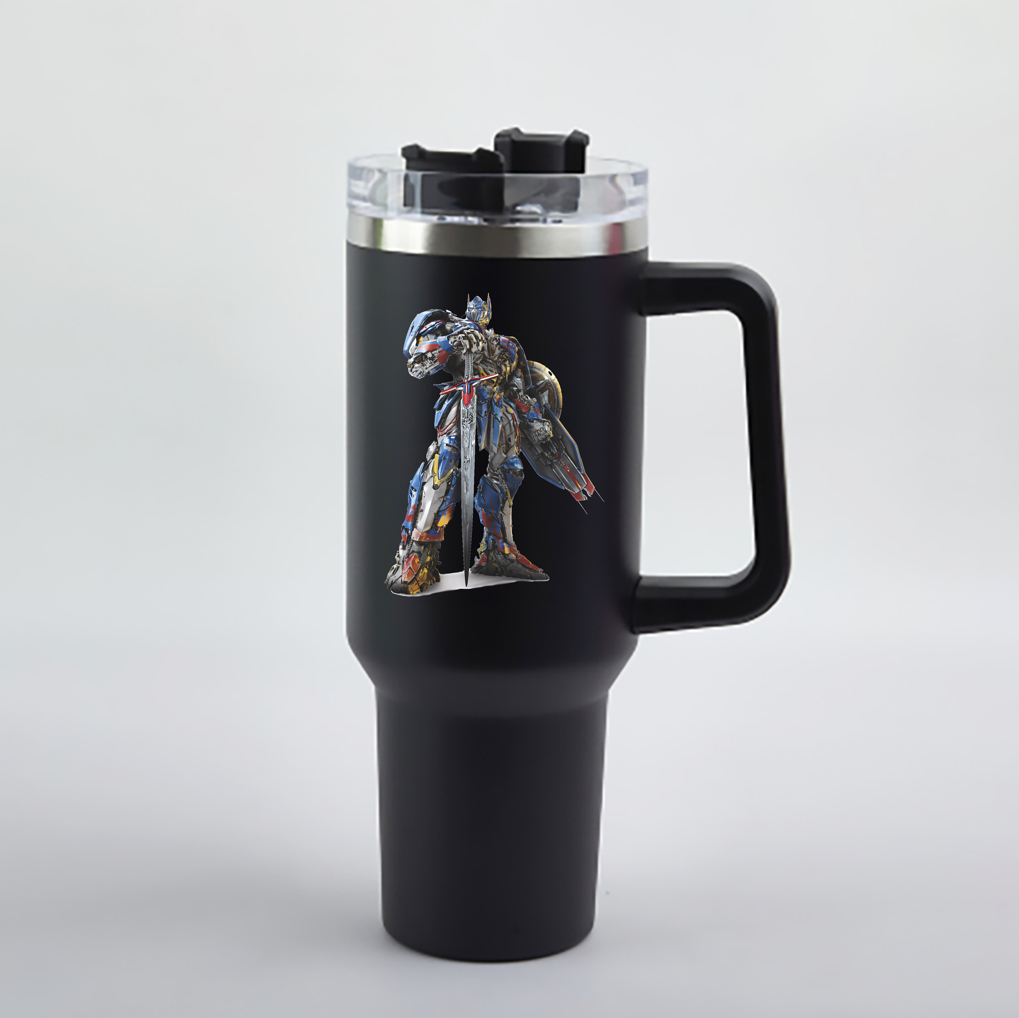 （画像用） Transformers トランスフォーマー 1200mL車用タンブラー - クリスタルステッカー（プラスチックストロー付き）