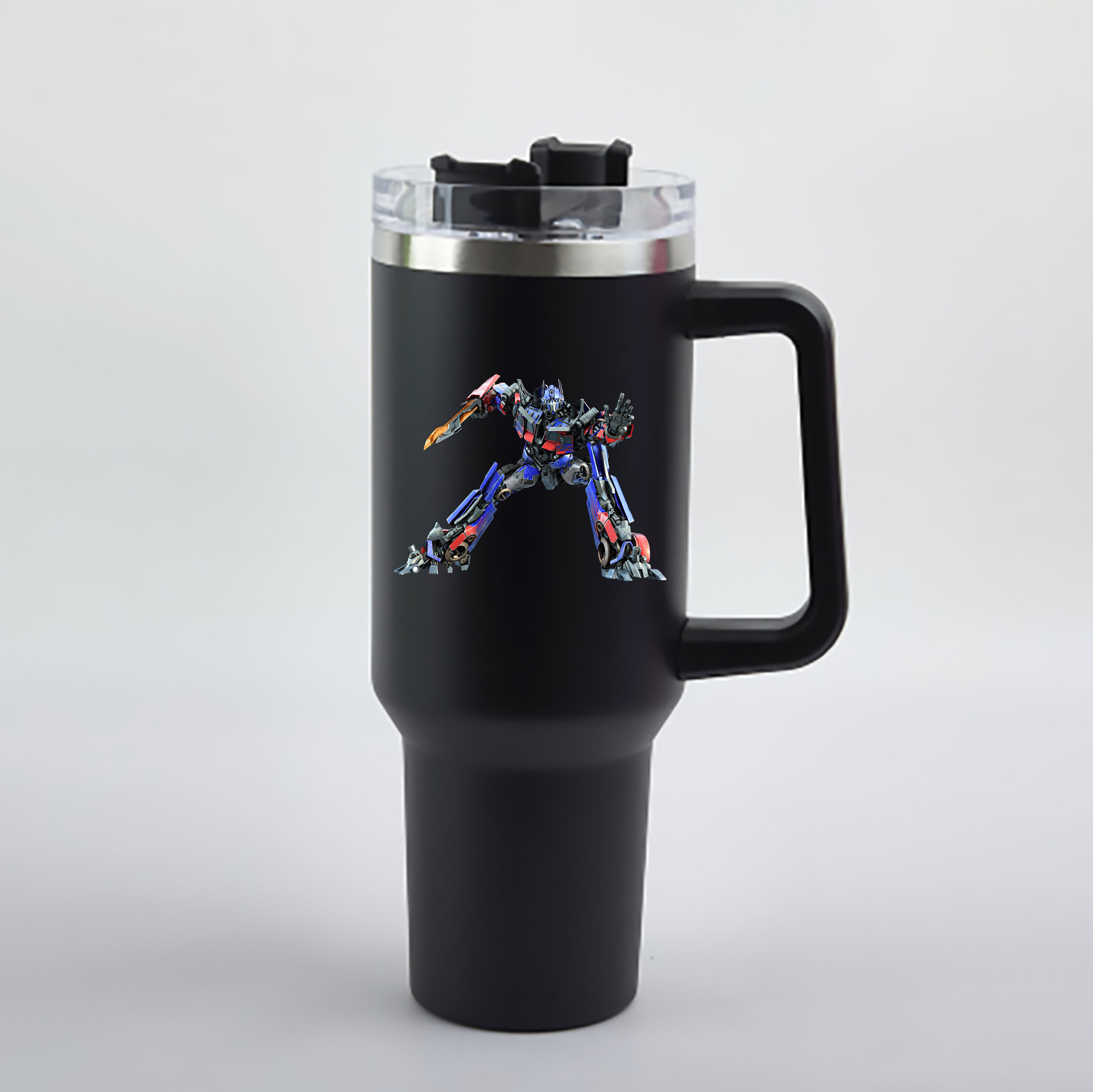 （画像用） Transformers トランスフォーマー 1200mL車用タンブラー - クリスタルステッカー（プラスチックストロー付き）